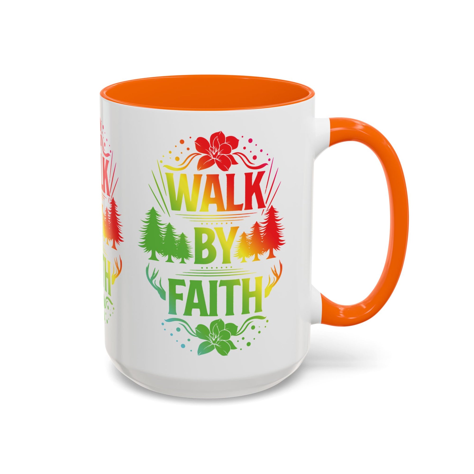 Walk by Faith Accent Coffee Mug - Inspirational Design