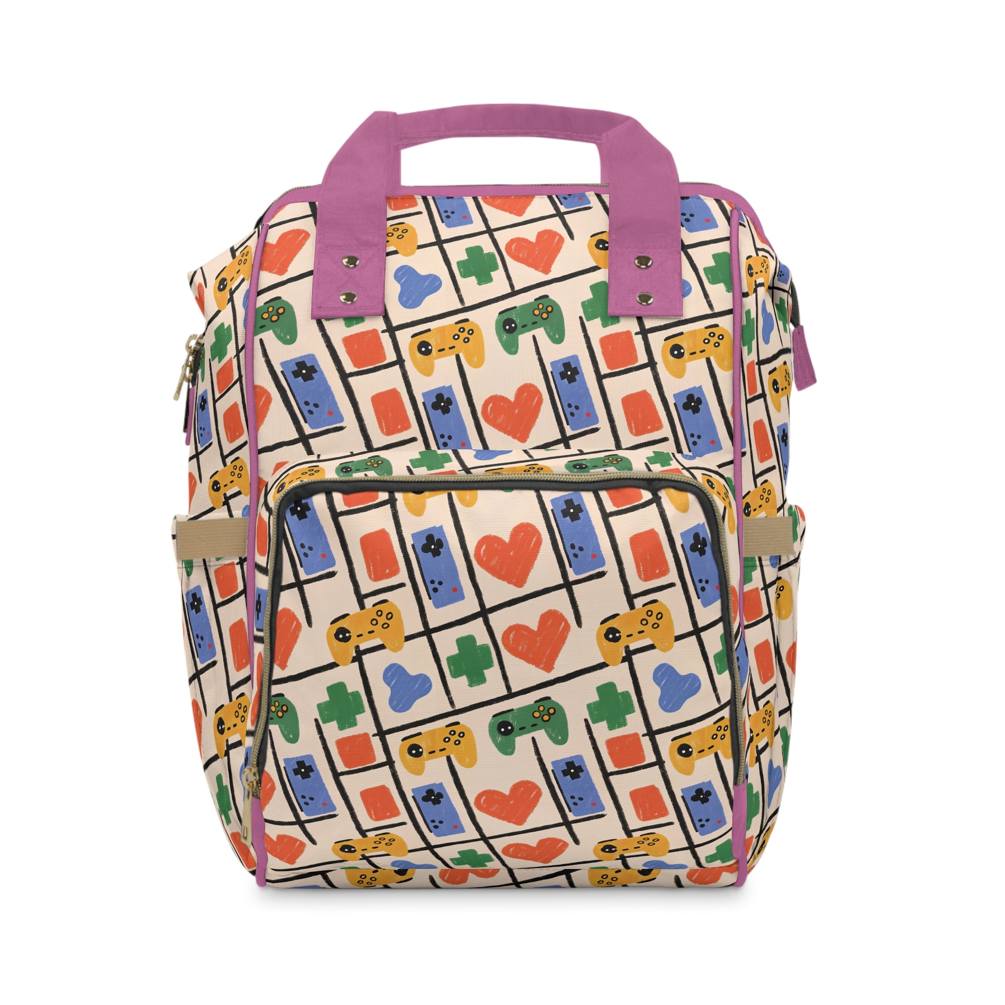 Colorful Multifunctional Diaper Backpack - Trendy Baby Bag for New Parents