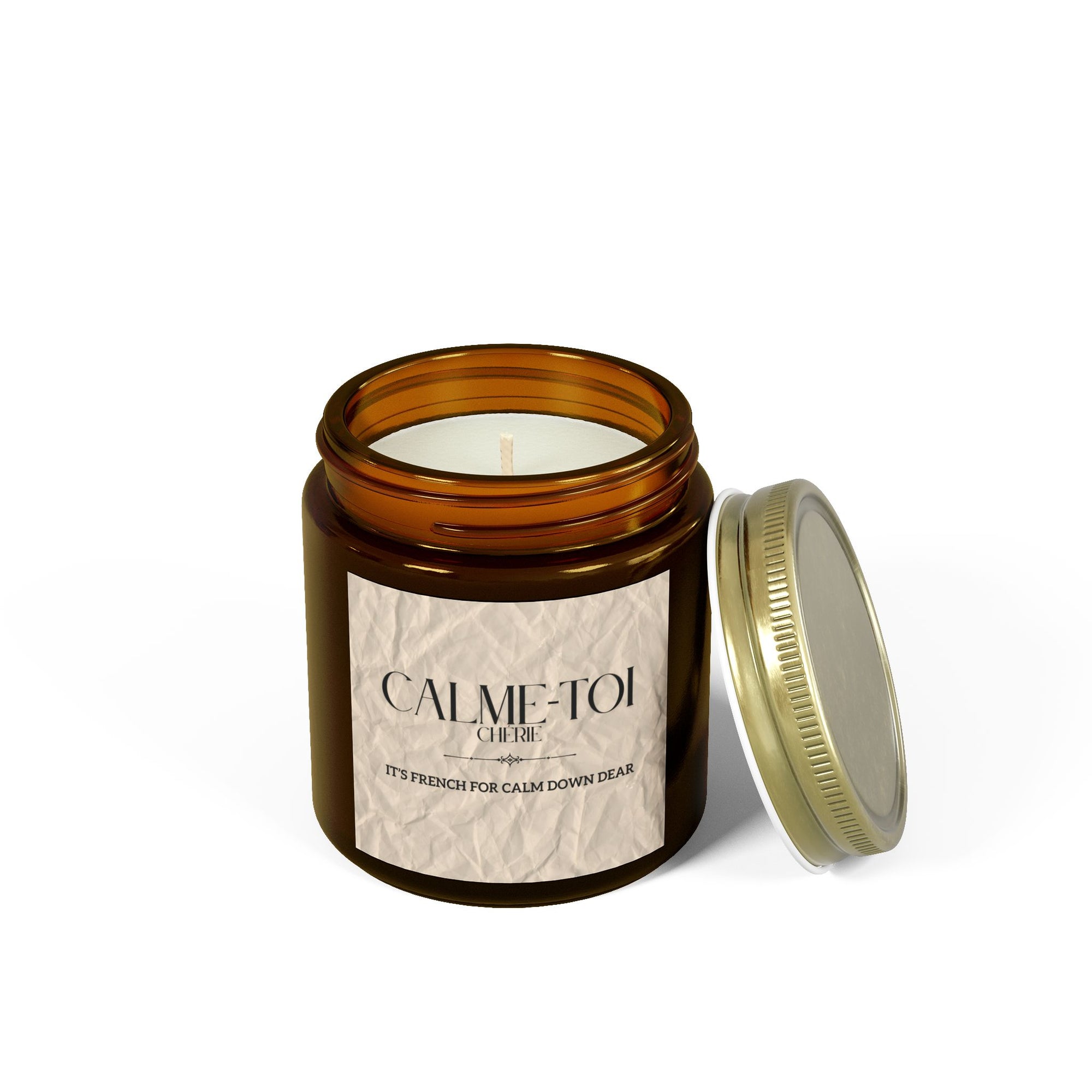 Calm Down Candle | Scented Coconut Apricot Wax, Self-Care Gift, Home Decor, Relaxation, Spa Experience, Mindfulness, Funny Gifts for Better-half