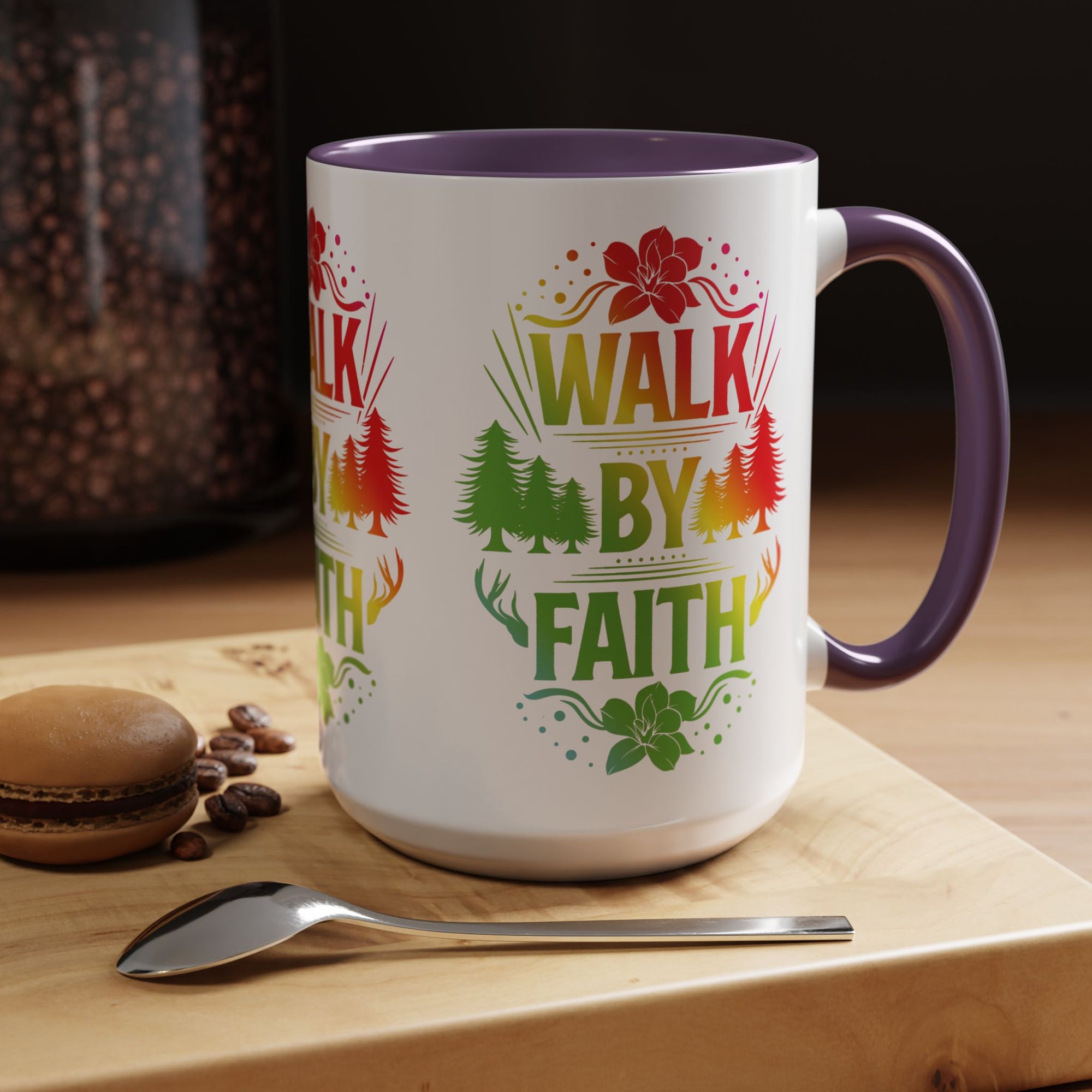 Walk by Faith Accent Coffee Mug - Inspirational Design