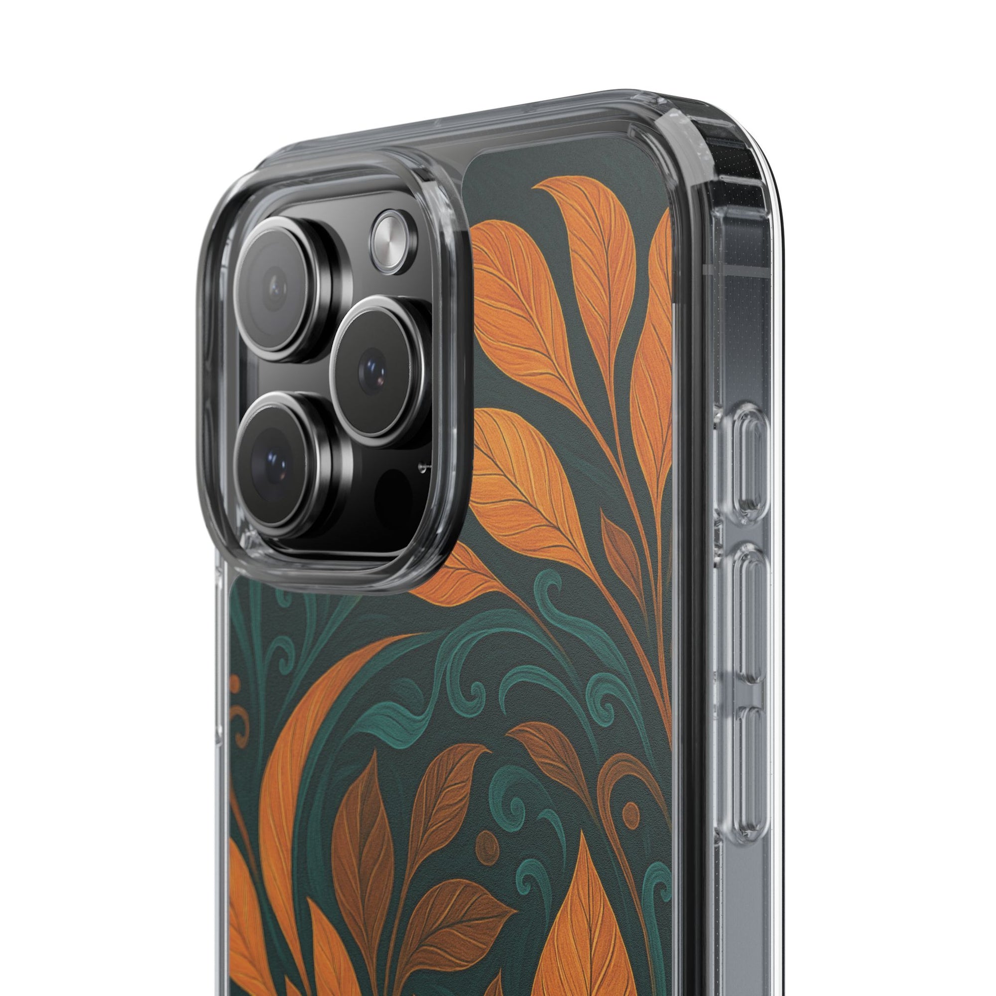 Bohemian Floral Clear Phone Case - Nature Lover's Gift, Botanical Design Phone Cover, Fall Aesthetic, Eco-Friendly Case, Custom Phone