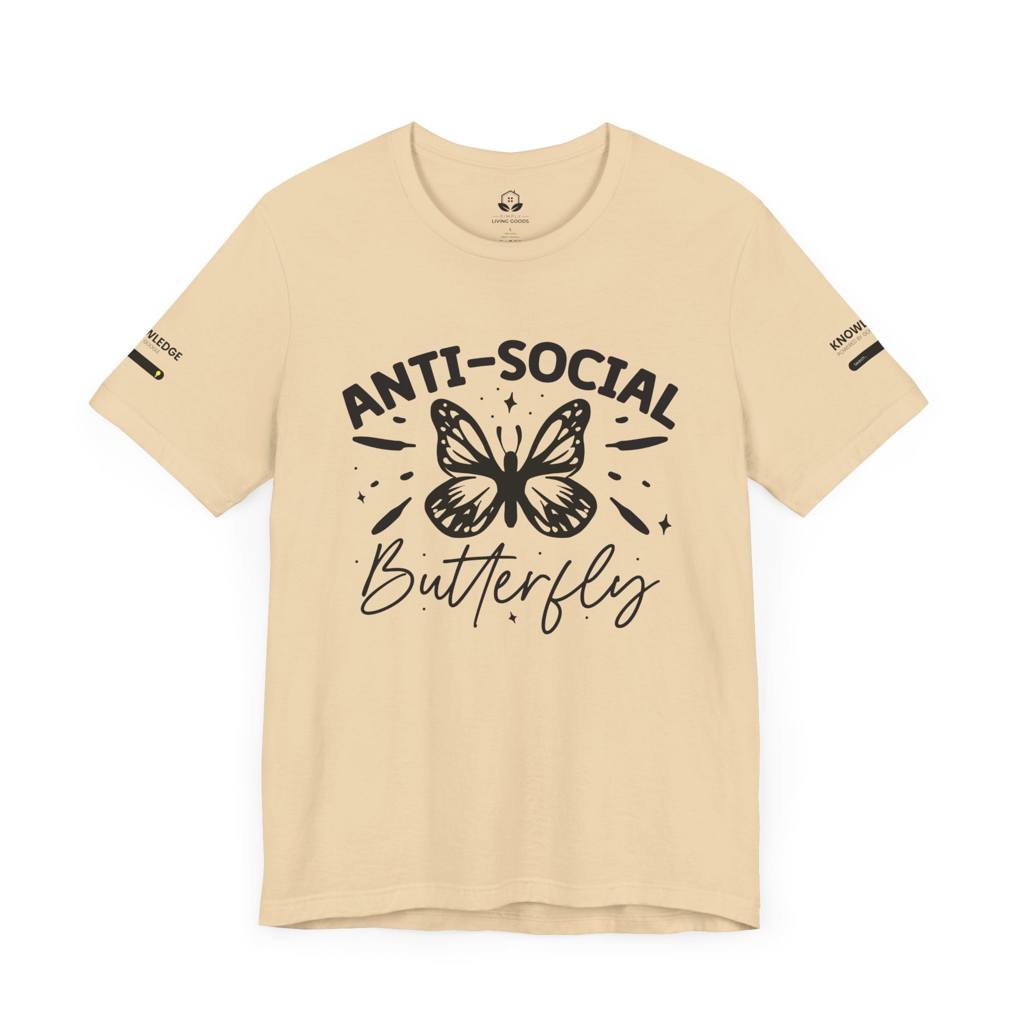 Unisex Jersey Tee with 'Anti-Social Butterfly' Quote - Perfect for Everyday Wear