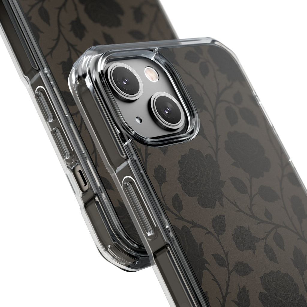Floral Phone Case - Elegant Rose Design, Magnetic Clear Impact Case for iPhone, Stylish Phone Cover, Gifts for Her, Floral Lover