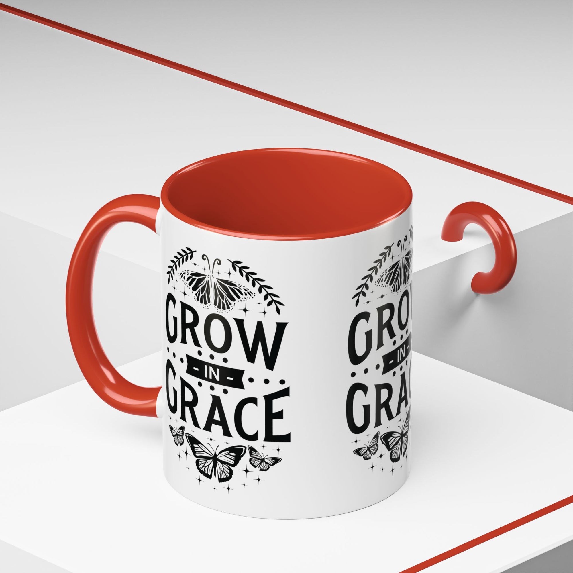Grow in Grace Accent Coffee Mug - Inspirational Design