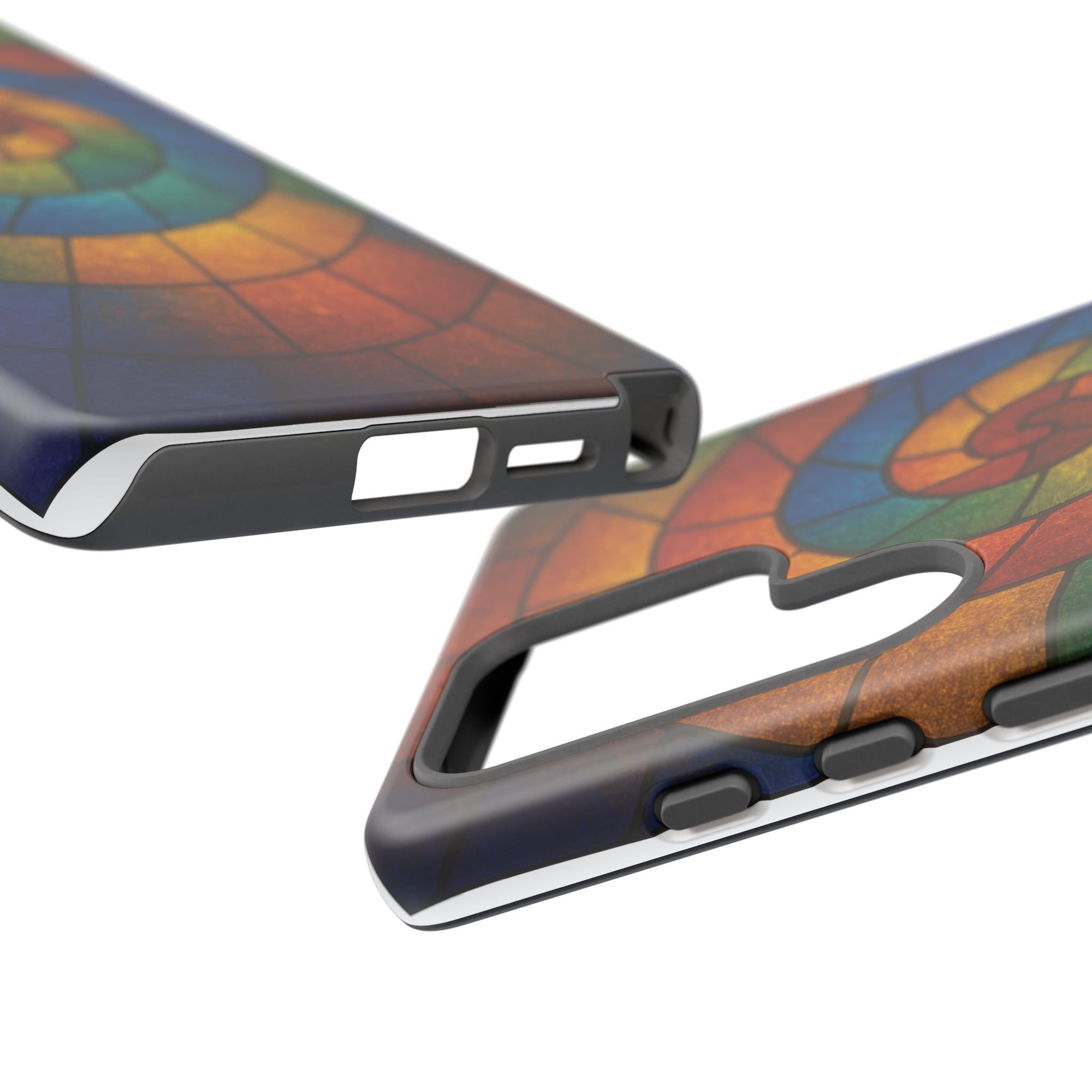 Stained Glass Spiral Colorful Phone Case, Vibrant Tough Phone Protector, Artistic Cell Phone Cover, Trendy Tech Accessories Samsung Galaxy S series and Apple iPhone series