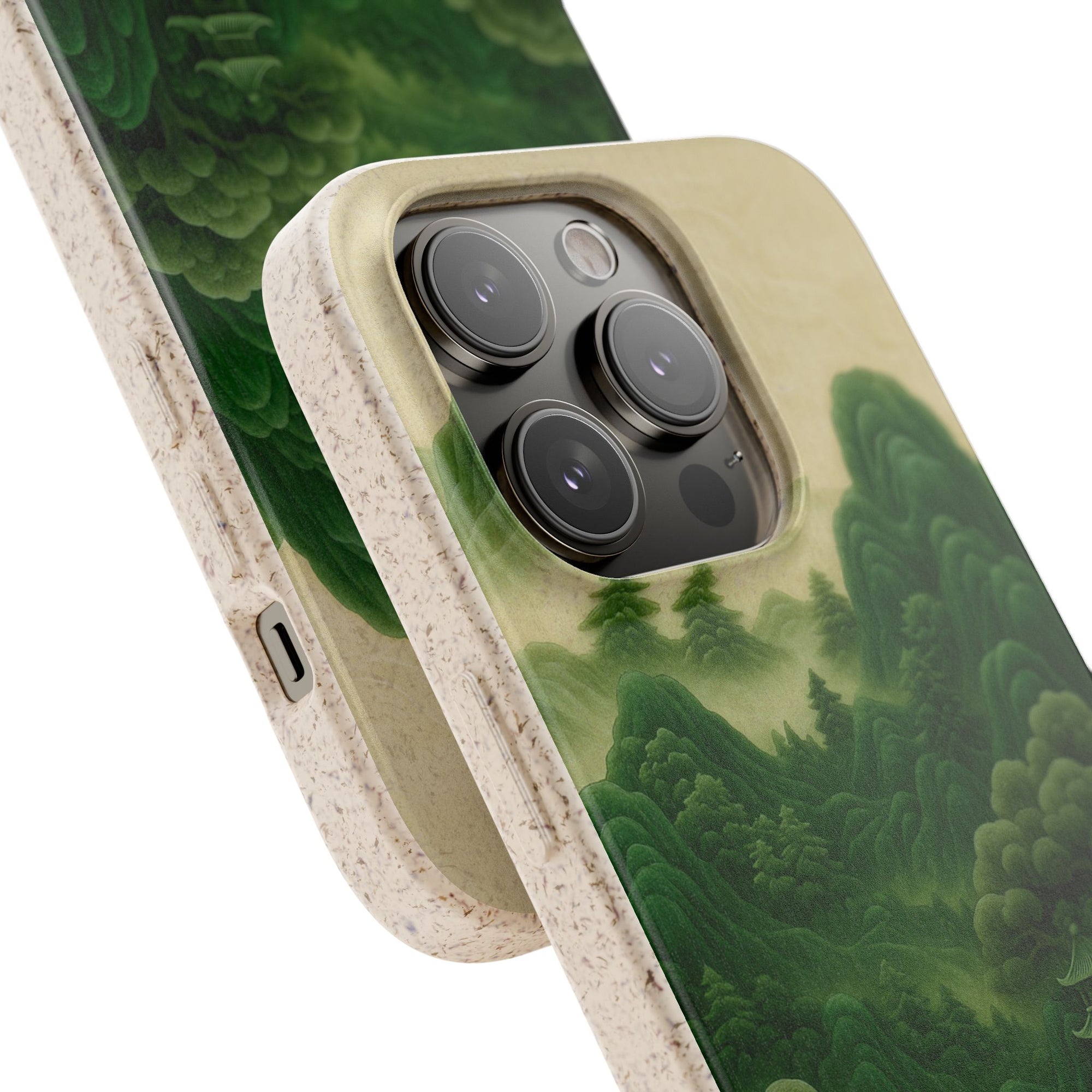 Eco-Friendly Biodegradable Phone Cases with Serene Mountain Landscape Design, Sustainable Gift, Nature Lover Accessory, Green Phone Cover,