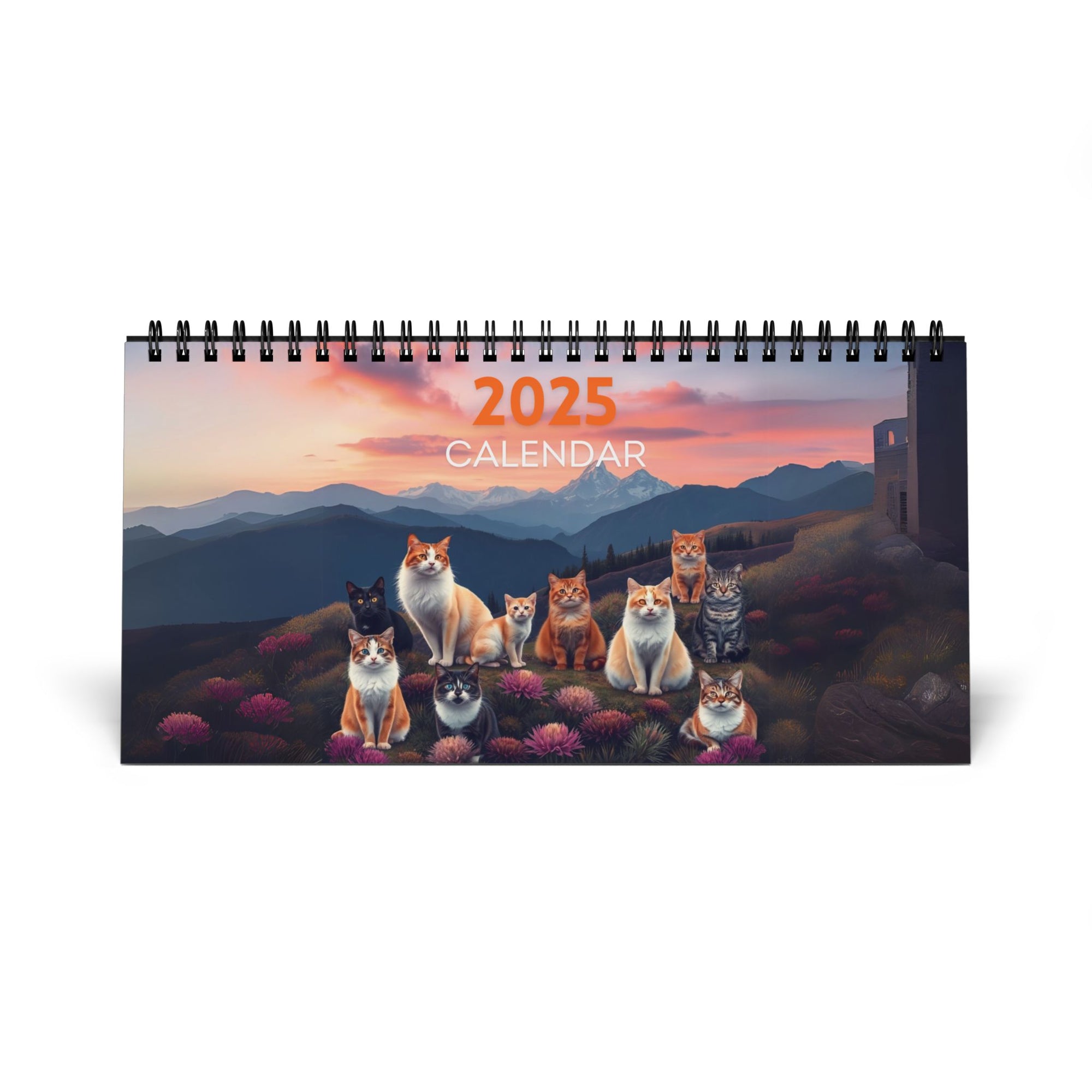 Purrfect Desktop Calendar (2025 grid)