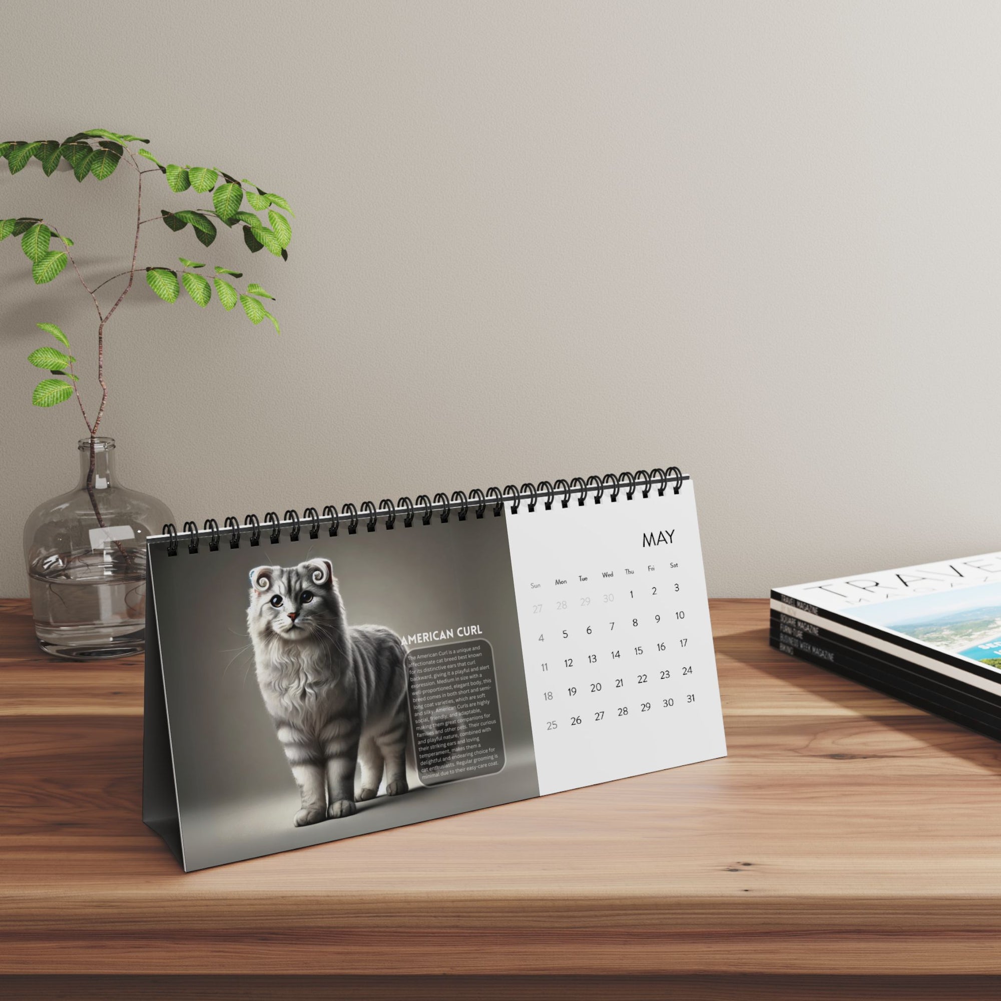 Purrfect Desktop Calendar (2025 grid)