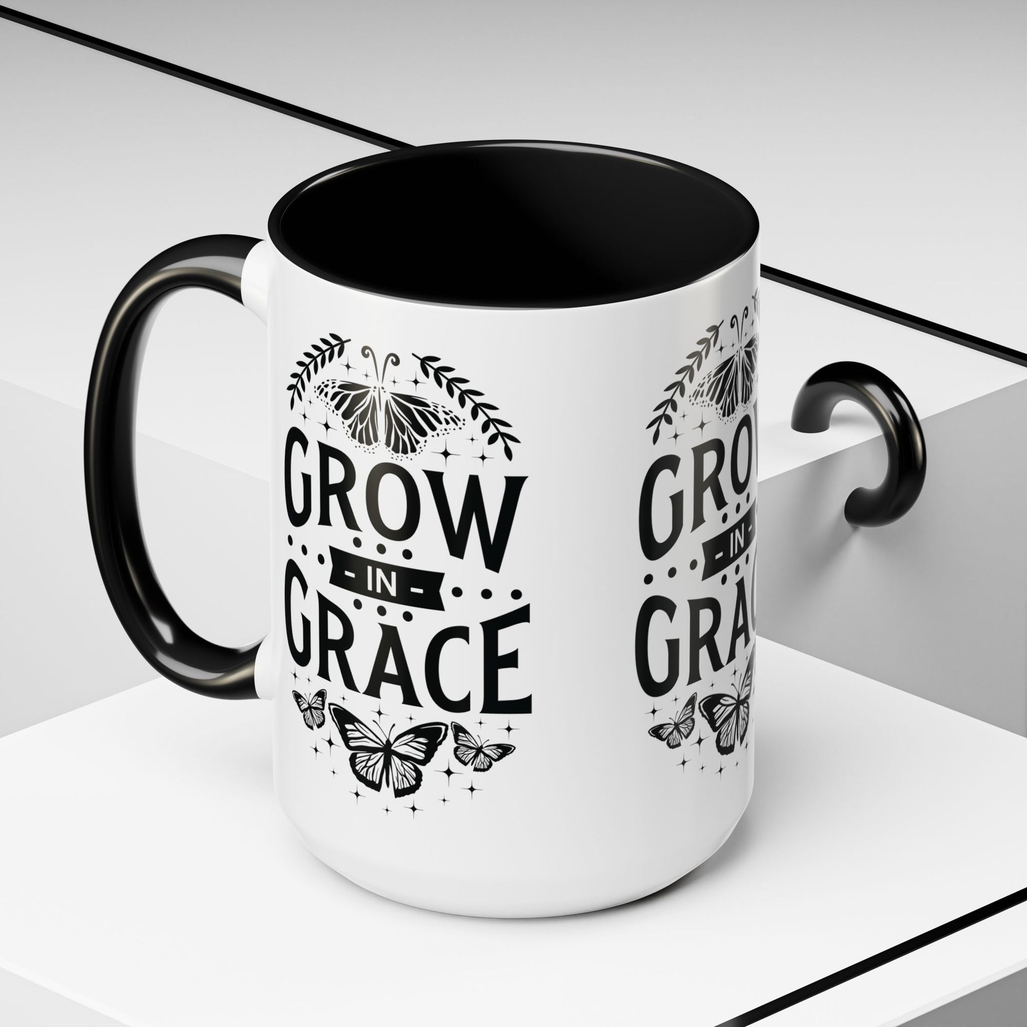 Grow in Grace Accent Coffee Mug - Inspirational Design