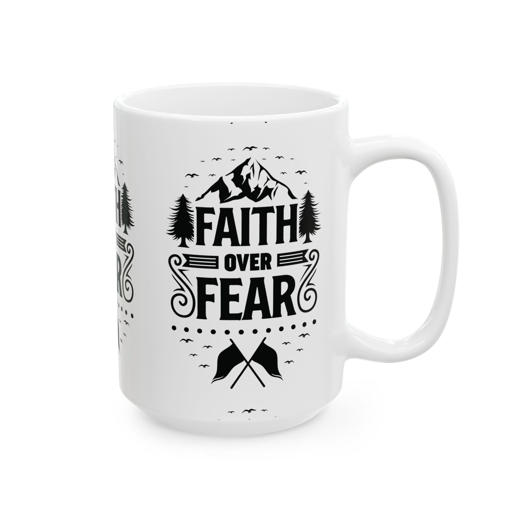 Inspirational Ceramic Mug - "Faith over Fear" - Perfect for Daily Motivation & Gift Giving