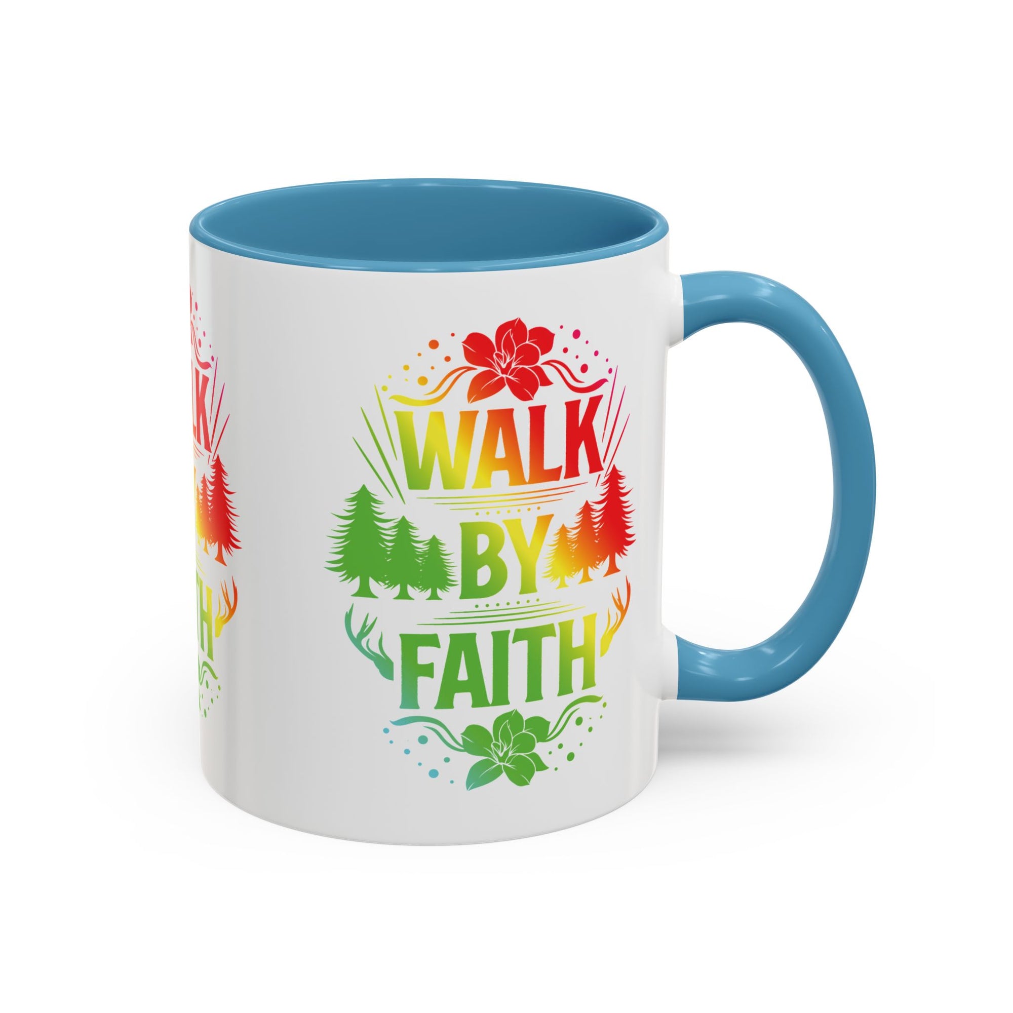Walk by Faith Accent Coffee Mug - Inspirational Design