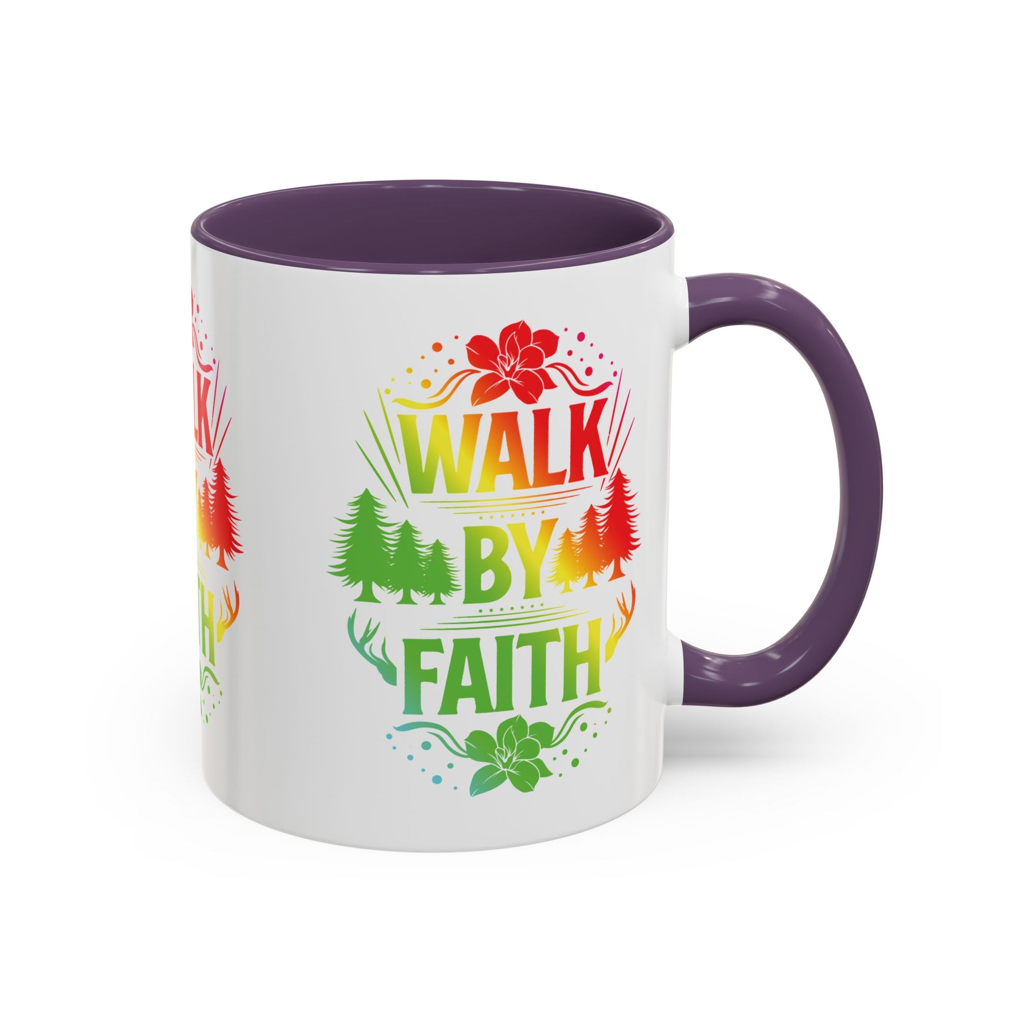 Walk by Faith Accent Coffee Mug - Inspirational Design