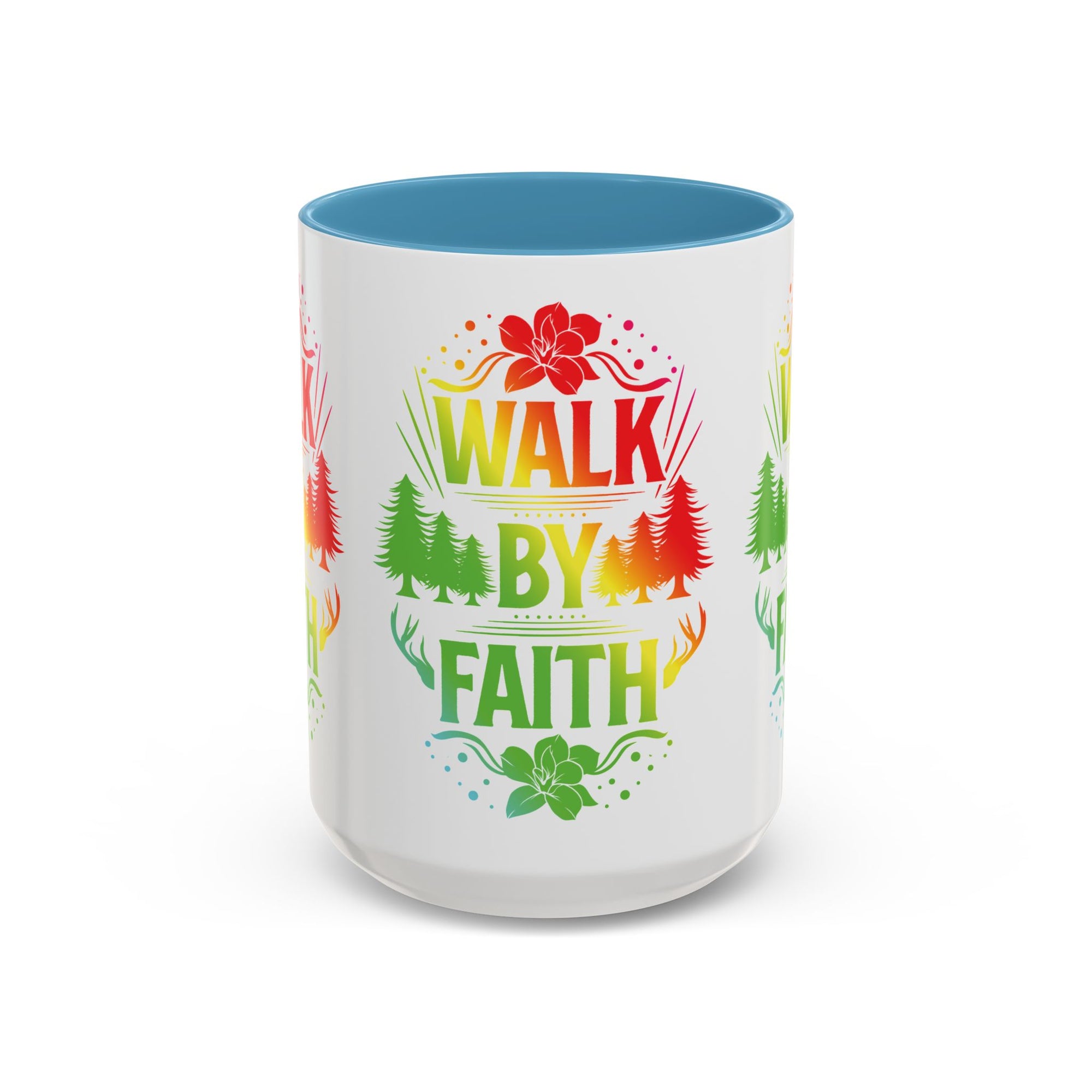 Walk by Faith Accent Coffee Mug - Inspirational Design