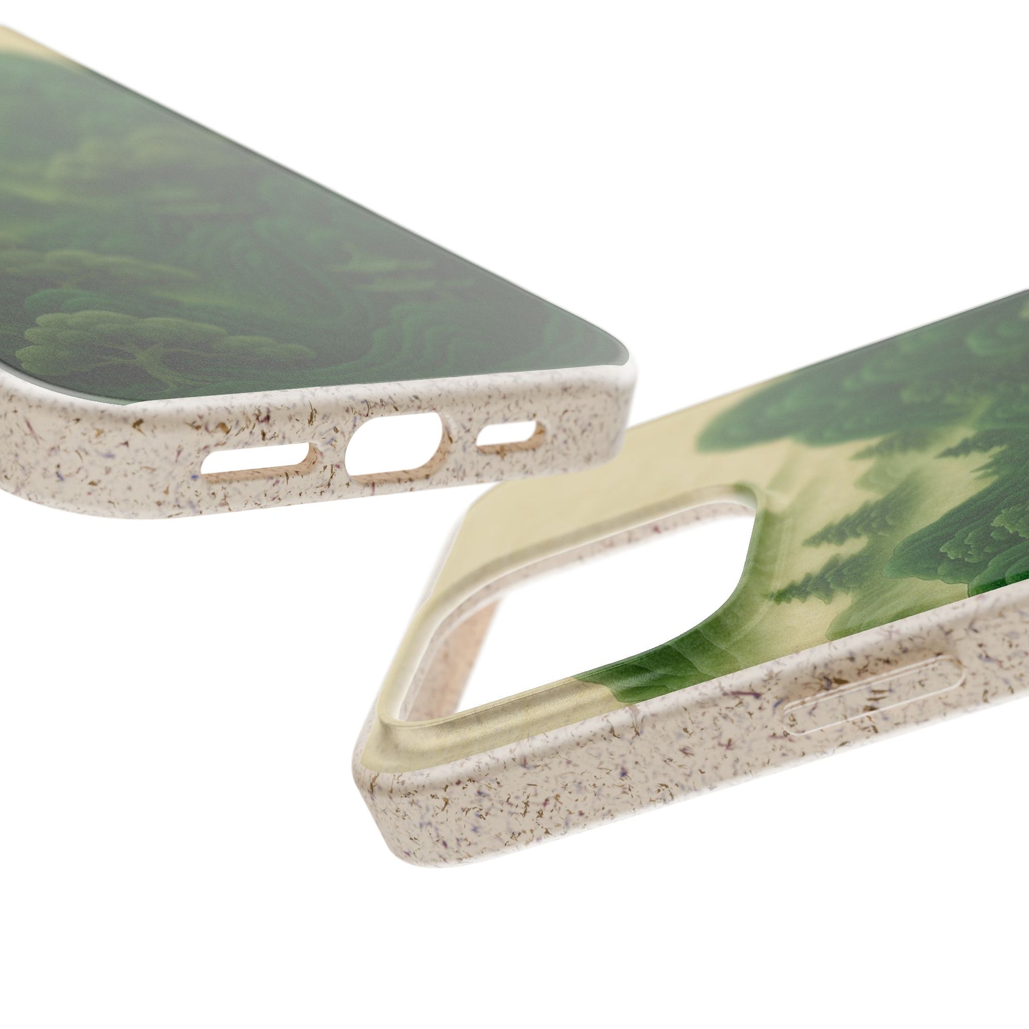 Eco-Friendly Biodegradable Phone Cases with Serene Mountain Landscape Design, Sustainable Gift, Nature Lover Accessory, Green Phone Cover,