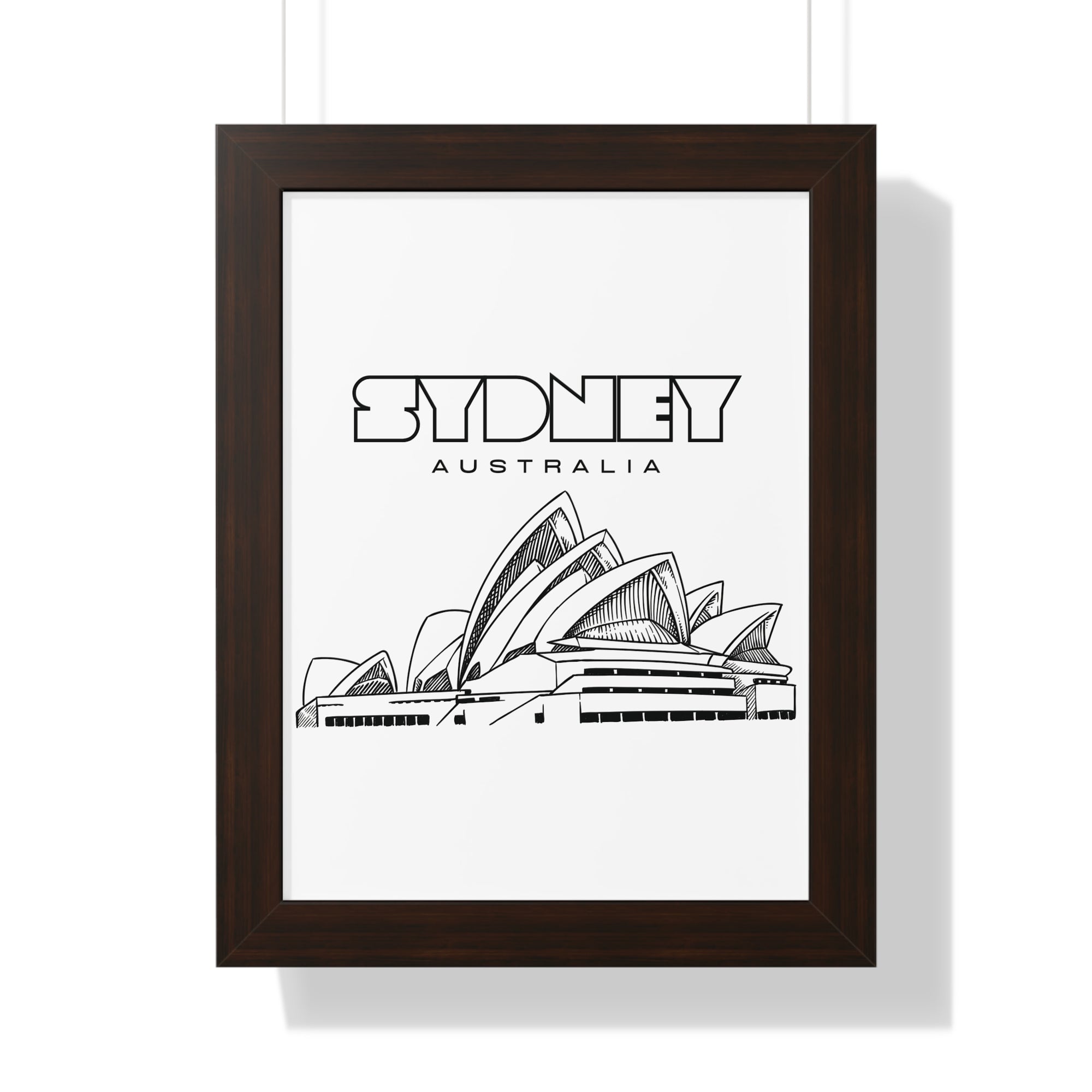 Aesthetic Sydney in White - Framed Vertical Poster