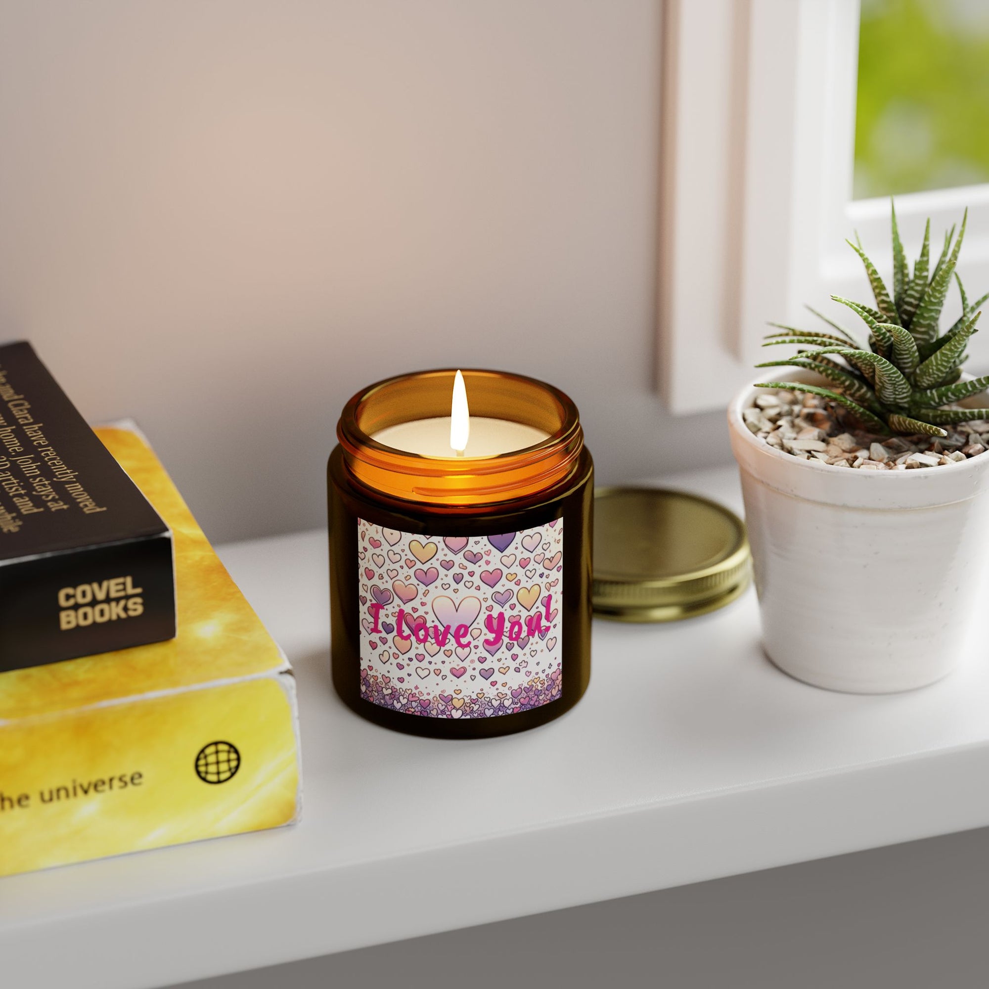 I Love You - Scented Candles, Coconut Apricot Wax (4oz, 9oz)