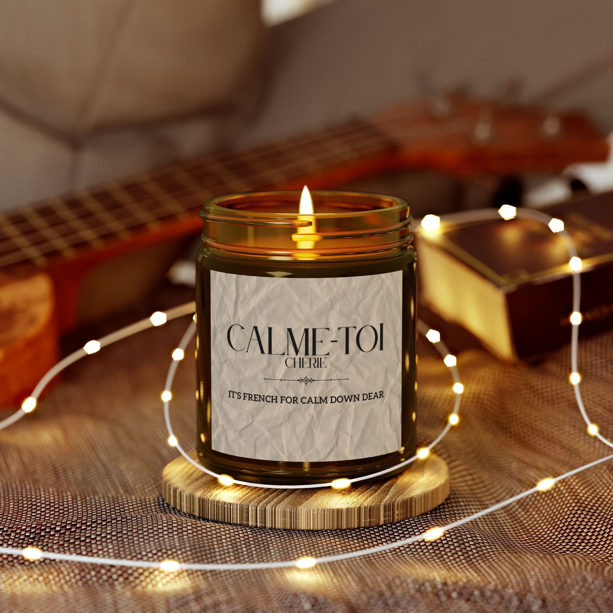 Calm Down Candle | Scented Coconut Apricot Wax, Self-Care Gift, Home Decor, Relaxation, Spa Experience, Mindfulness, Funny Gifts for Better-half