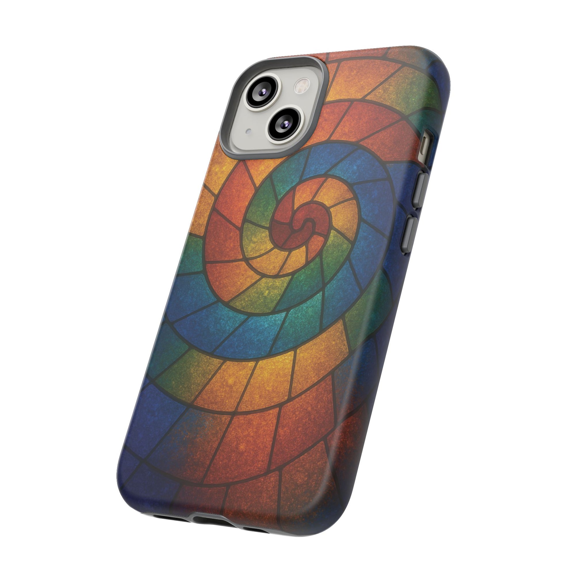Stained Glass Spiral Colorful Phone Case, Vibrant Tough Phone Protector, Artistic Cell Phone Cover, Trendy Tech Accessories Samsung Galaxy S series and Apple iPhone series