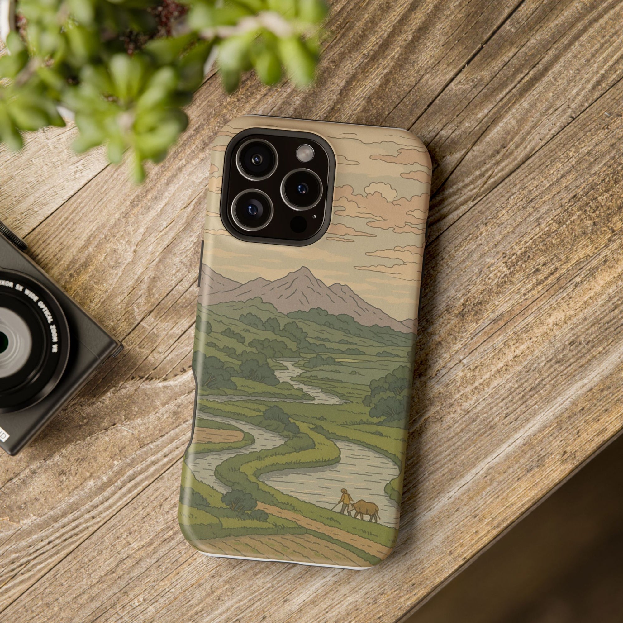 Nature-Inspired Magnetic Tough Case for iPhone, Phone Protection, Adventure Gift, Outdoor Lover, Earthy Aesthetic