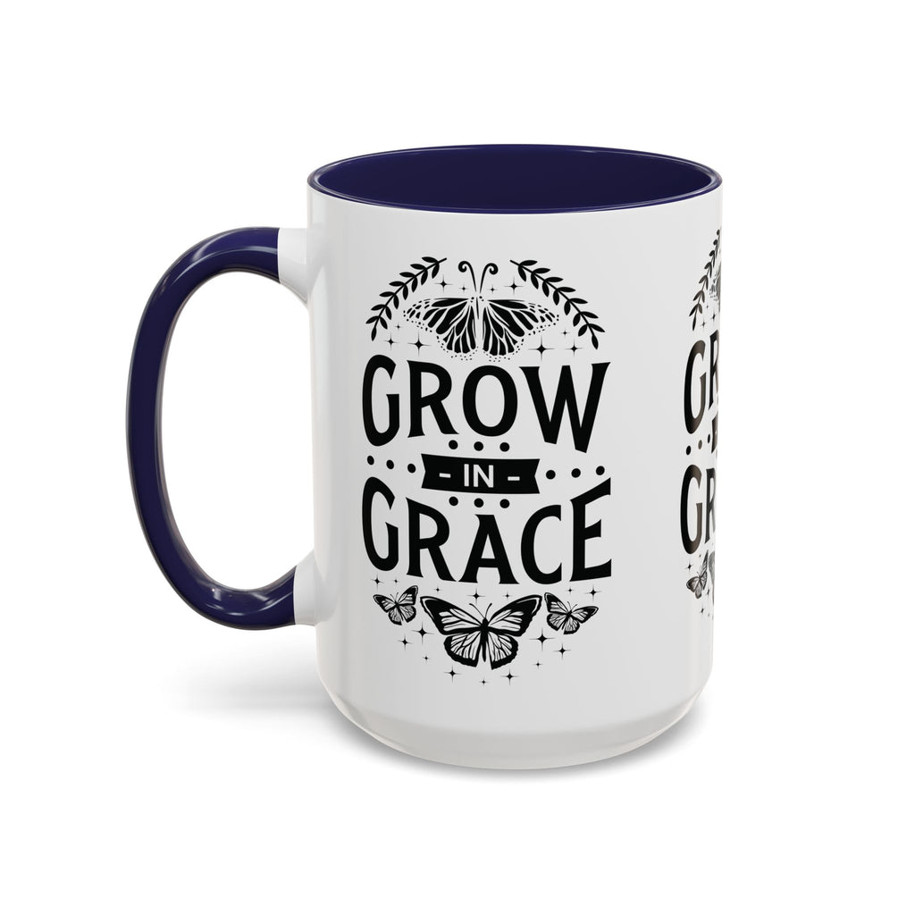Grow in Grace Accent Coffee Mug - Inspirational Design