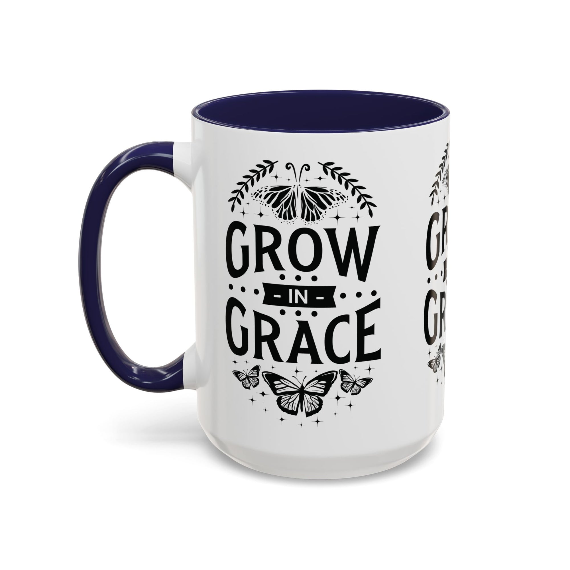 Grow in Grace Accent Coffee Mug - Inspirational Design