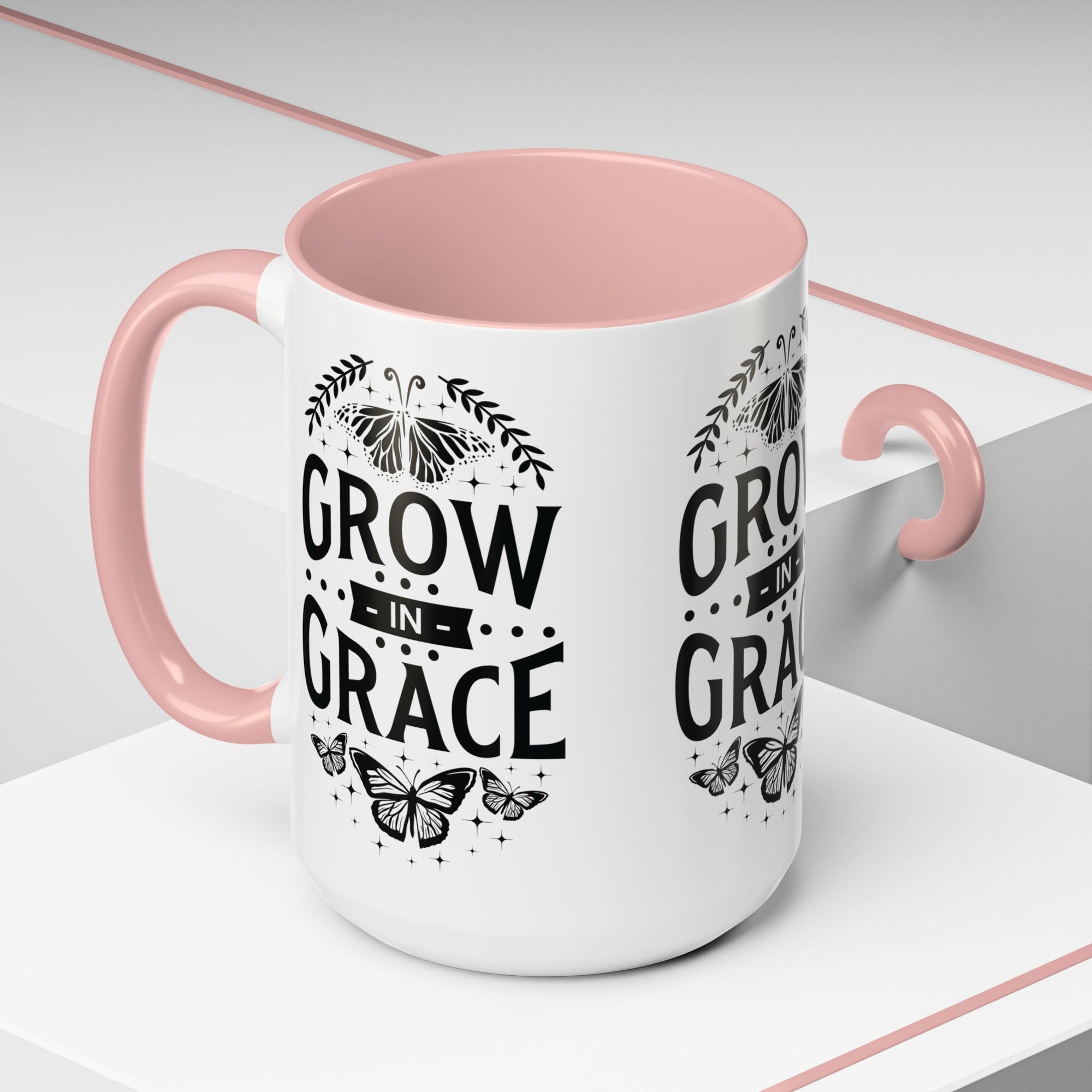 Grow in Grace Accent Coffee Mug - Inspirational Design