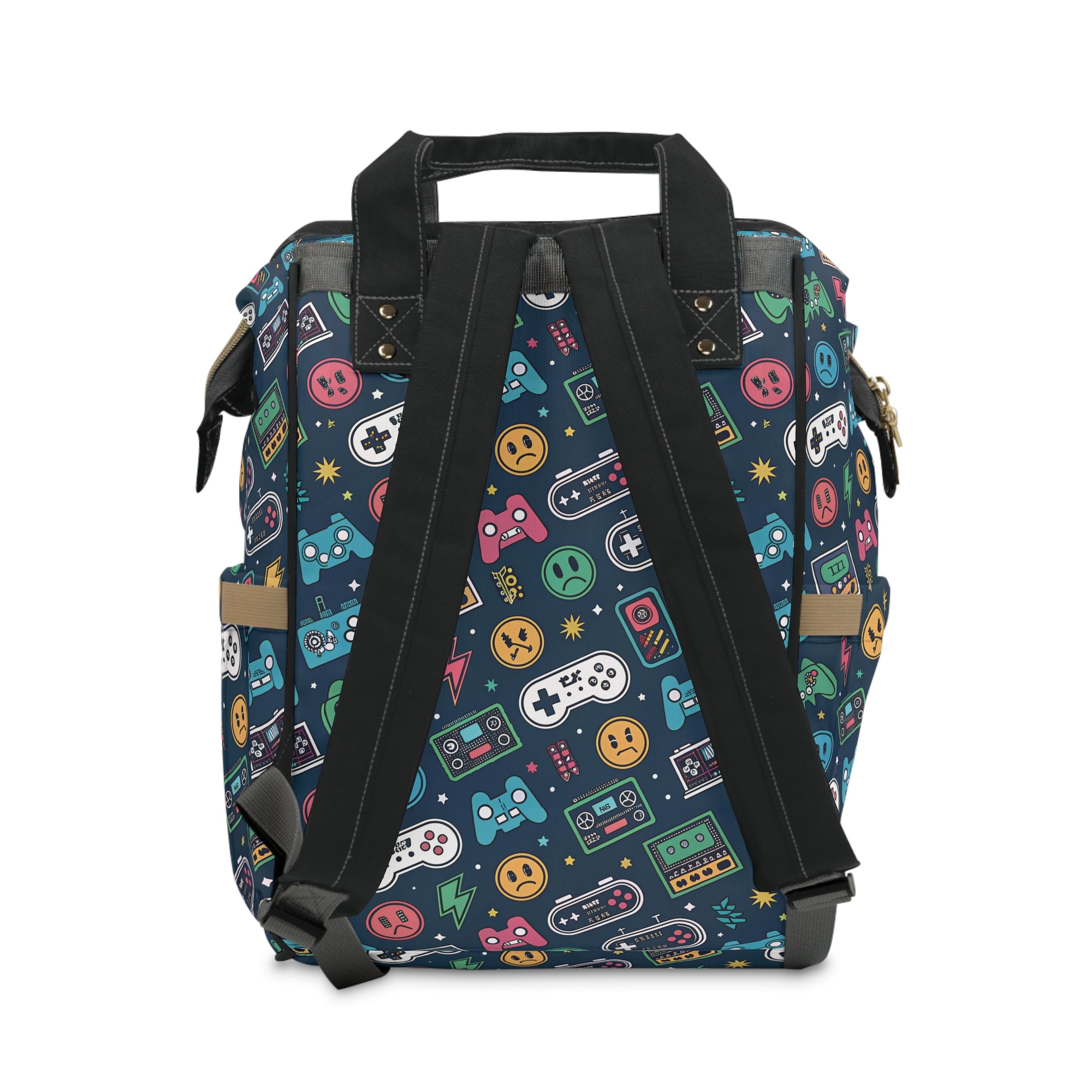 Colorful Gamer Diaper Backpack - Stylish & Functional Baby Bag for Parents