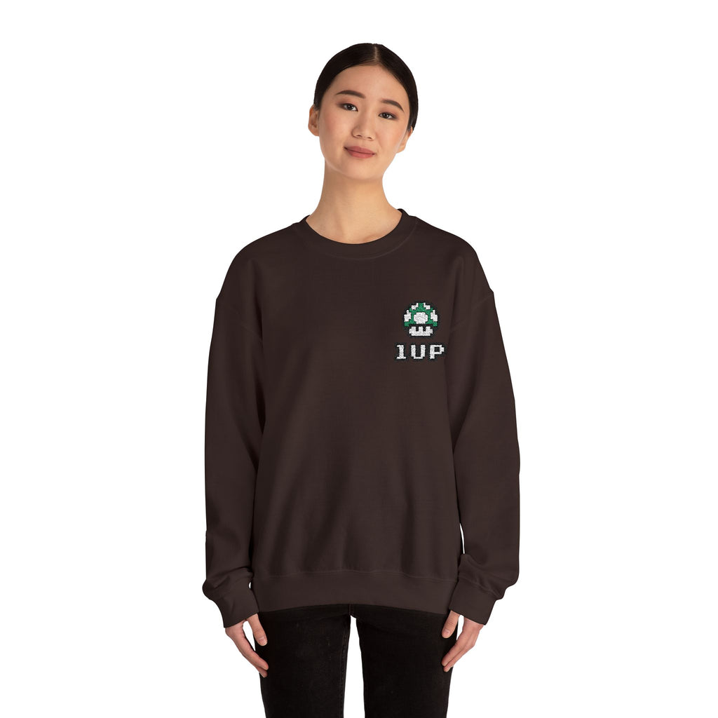 1UP Mushroom - Unisex Heavy Blend™ Crewneck Sweatshirt