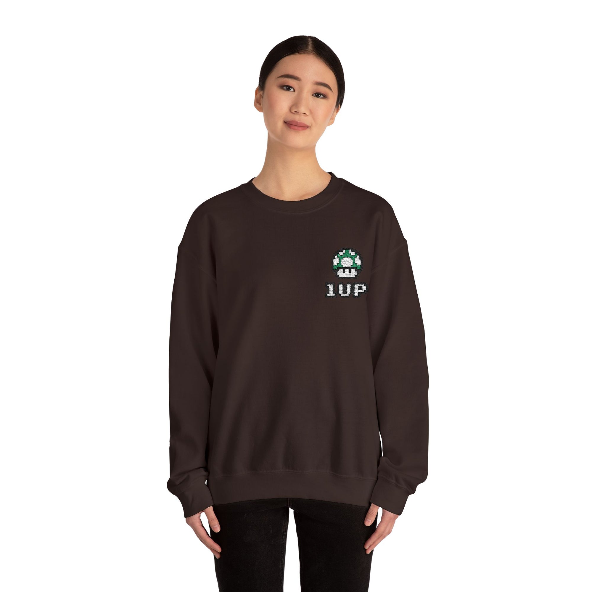 1UP Mushroom - Unisex Heavy Blend™ Crewneck Sweatshirt