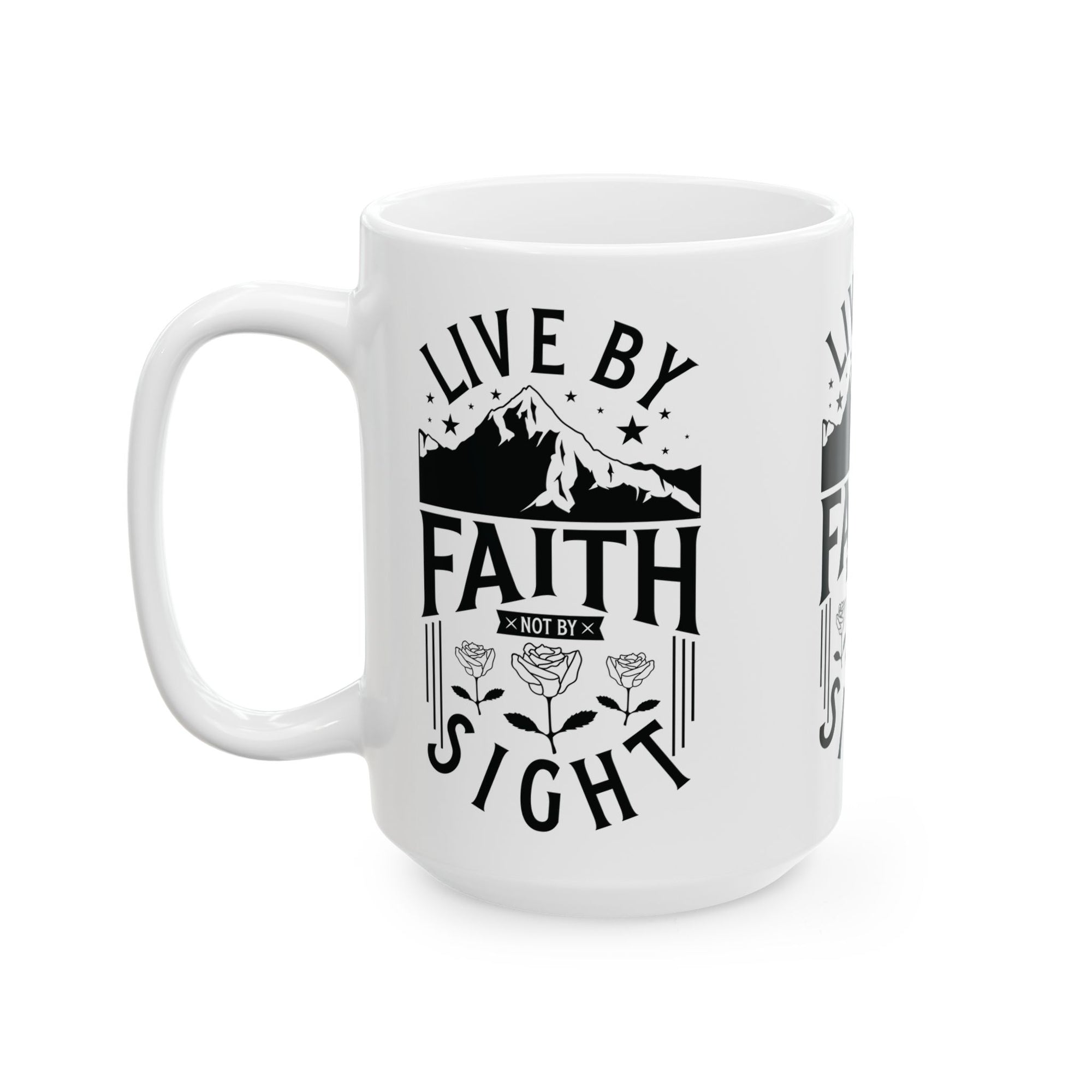 Inspirational Ceramic Mug - "Live by Faith not by Sight" - Perfect for Daily Motivation & Gift Giving
