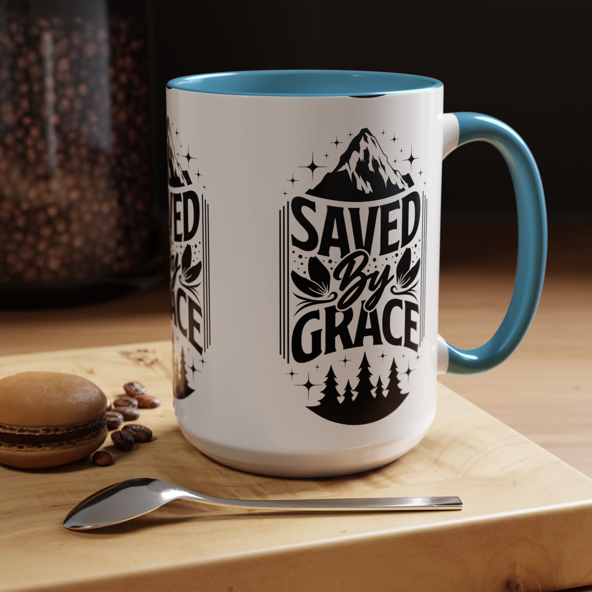 Saved by Grace Accent Coffee Mug - Inspirational Design