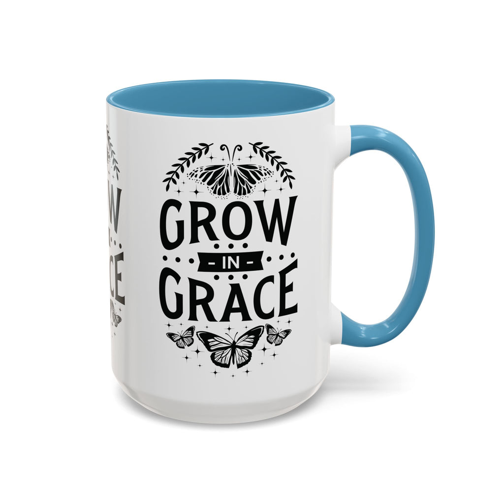 Grow in Grace Accent Coffee Mug - Inspirational Design