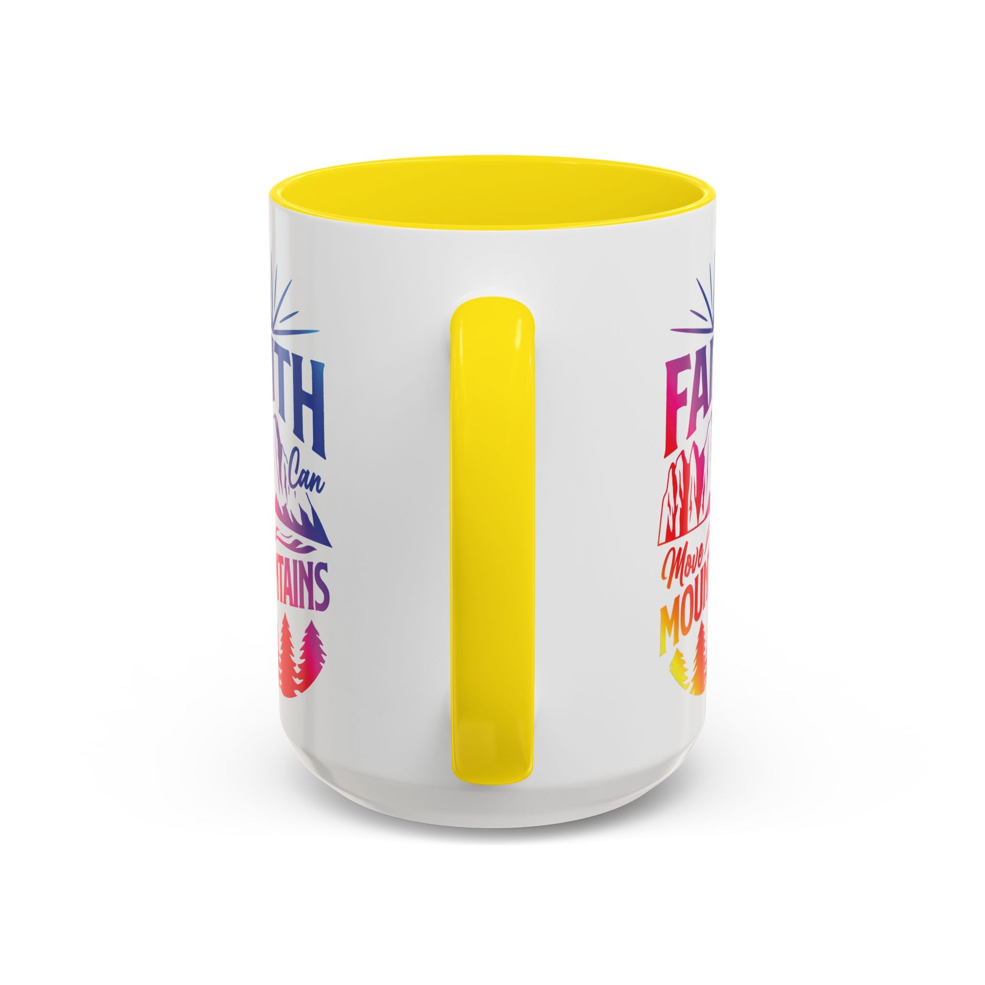 Faith Can Move Mountains Accent Coffee Mug - Inspirational Design