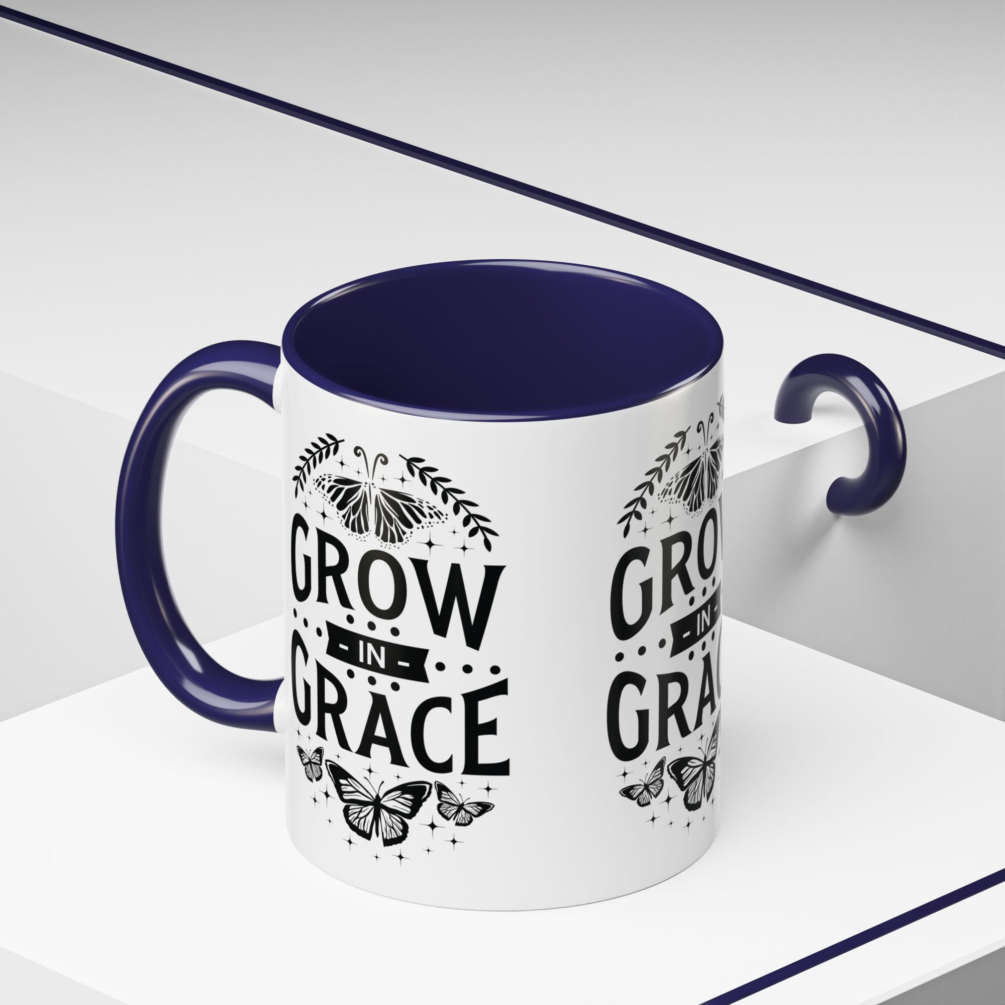 Grow in Grace Accent Coffee Mug - Inspirational Design