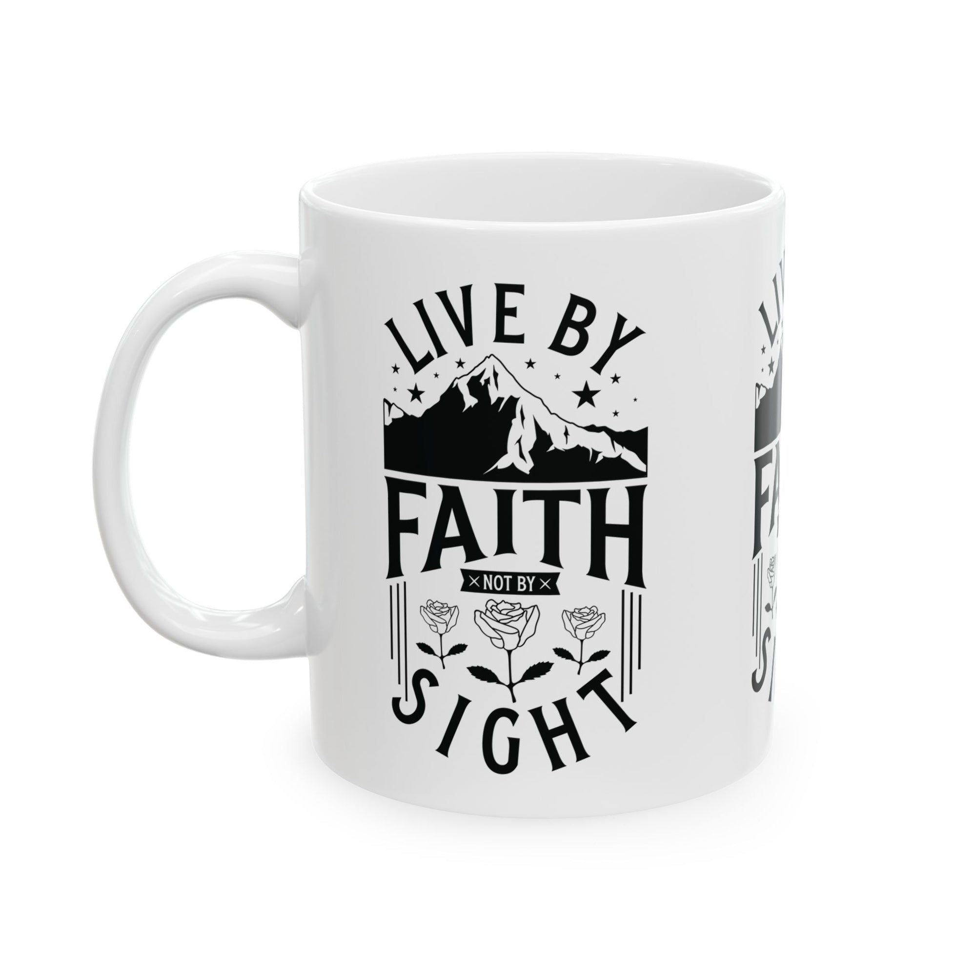 Inspirational Ceramic Mug - "Live by Faith not by Sight" - Perfect for Daily Motivation & Gift Giving