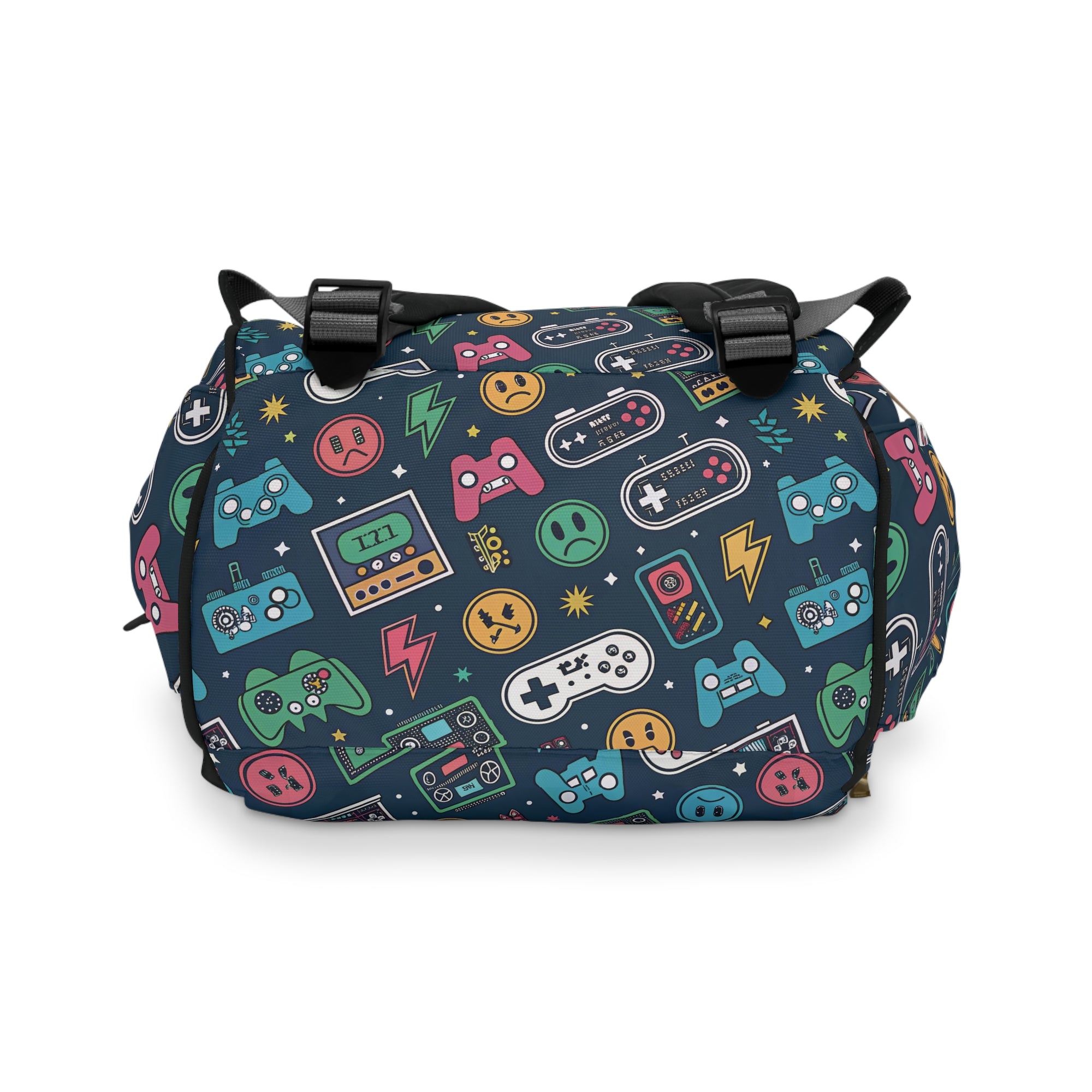 Colorful Gamer Diaper Backpack - Stylish & Functional Baby Bag for Parents