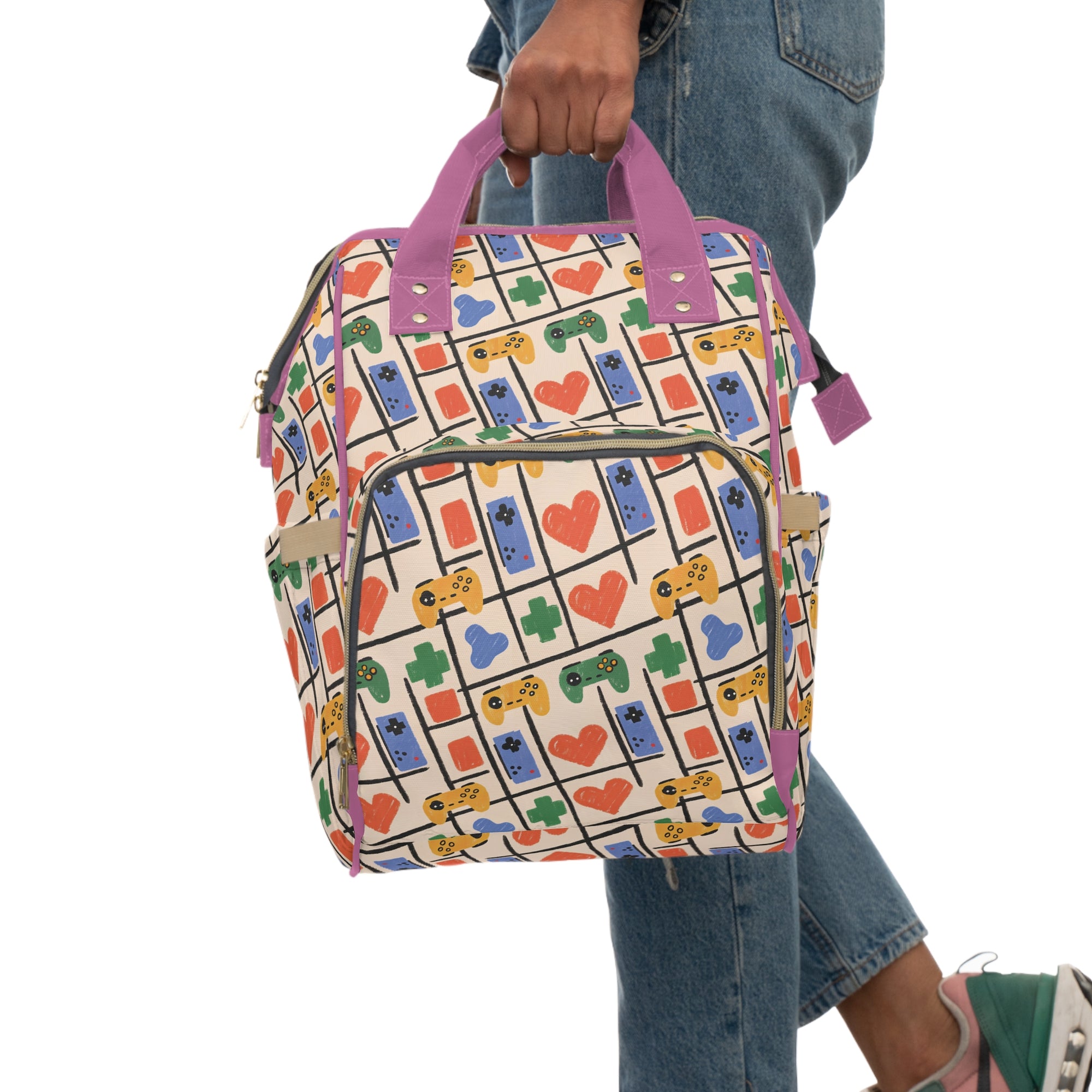 Colorful Multifunctional Diaper Backpack - Trendy Baby Bag for New Parents
