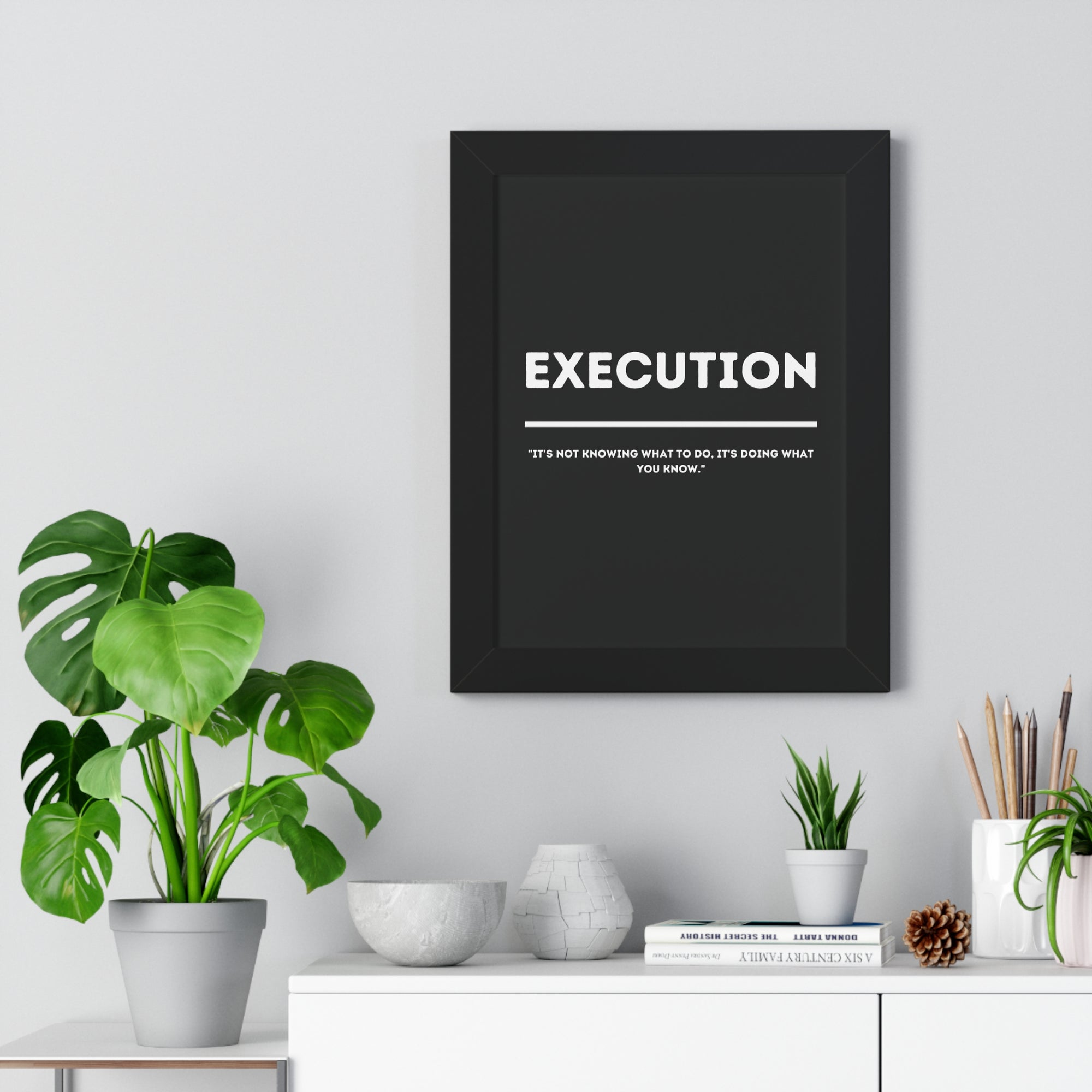 Minimalist in Black (Execution) - Framed Vertical Poster