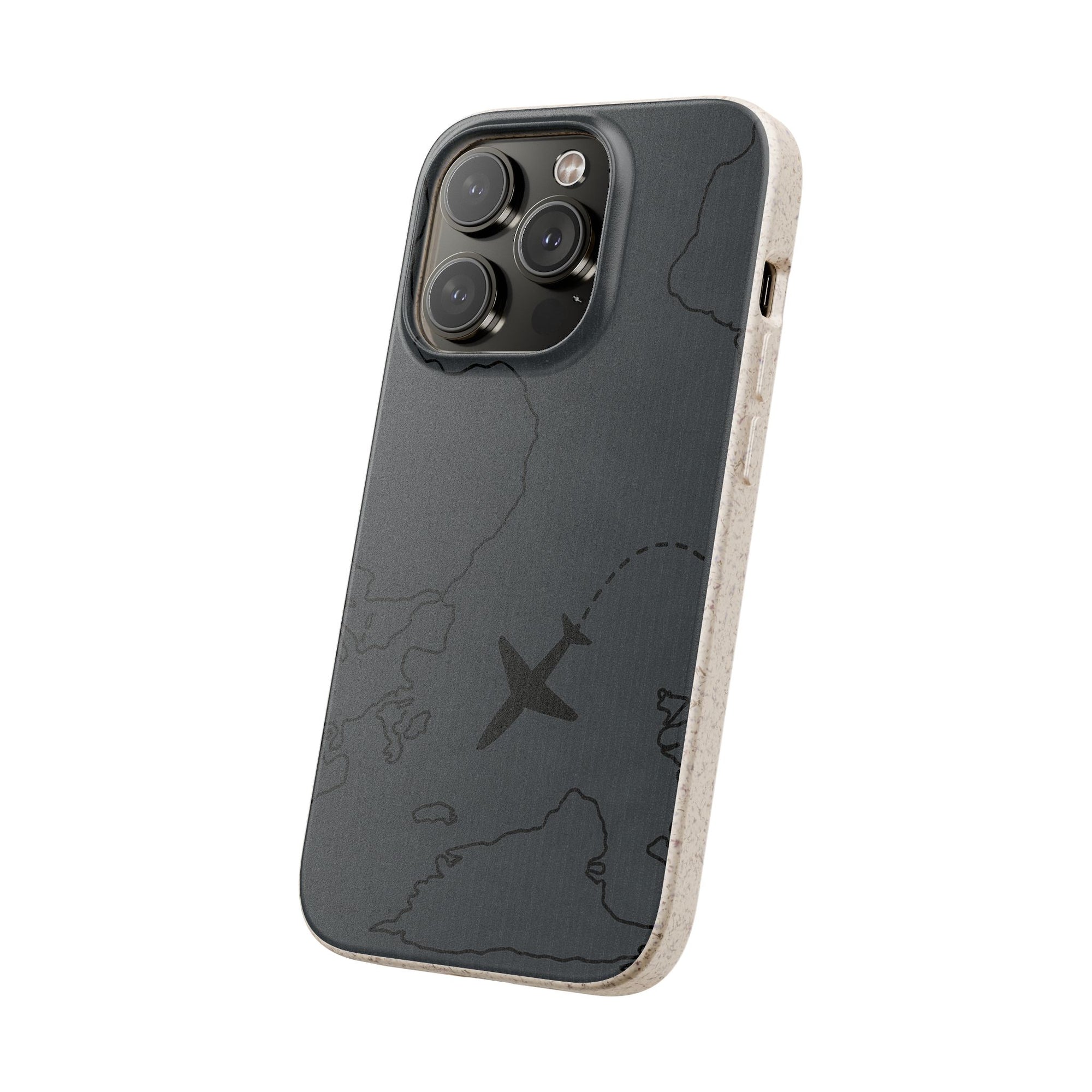 Airplane Map Biodegradable Phone Case, Eco-Friendly Phone Cover, Travel Gift, Sustainable Accessory, Nature Lover Gift