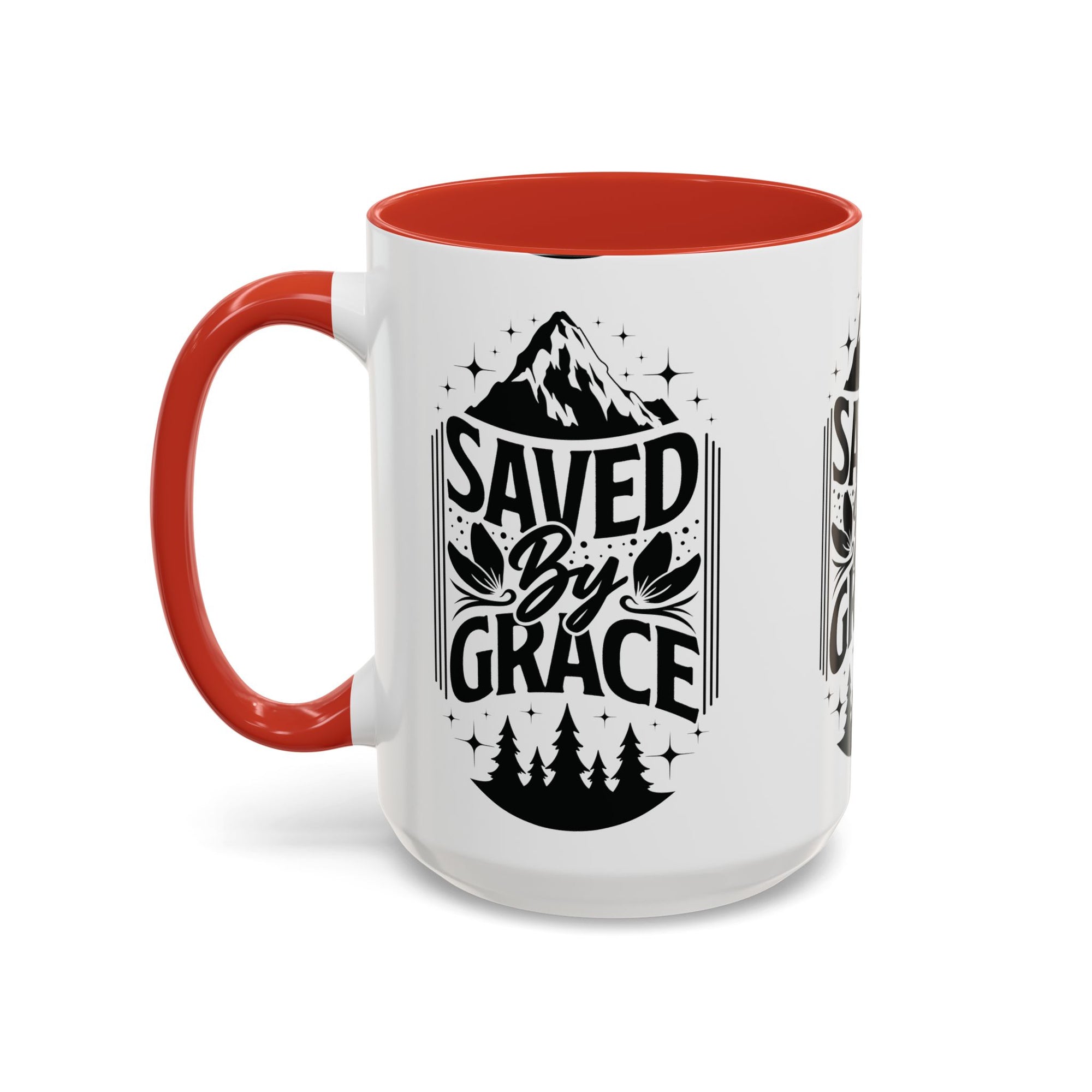 Saved by Grace Accent Coffee Mug - Inspirational Design