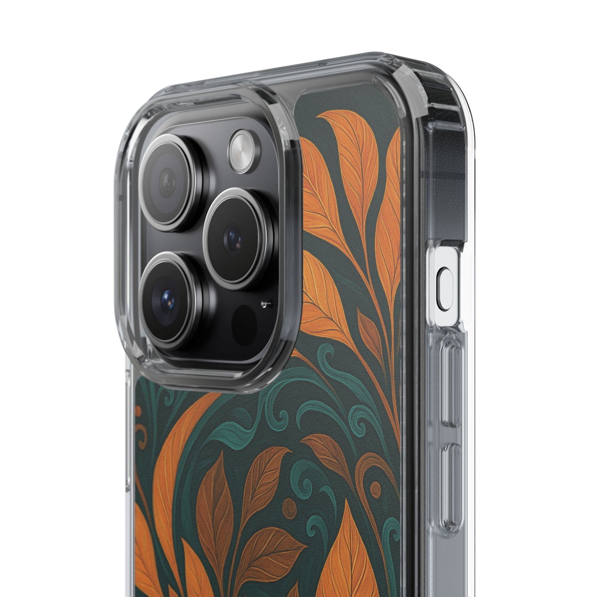 Bohemian Floral Clear Phone Case - Nature Lover's Gift, Botanical Design Phone Cover, Fall Aesthetic, Eco-Friendly Case, Custom Phone