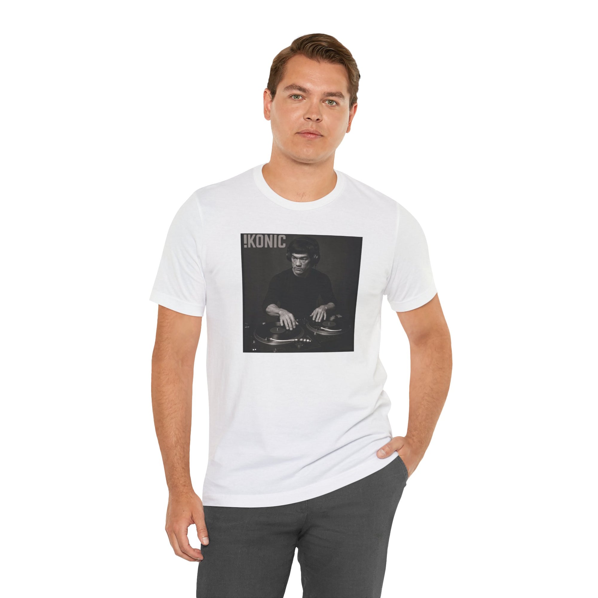 IKONIC Unisex Jersey Tee - Casual Graphic Top for Sports Fans, Everyday Wear, Gift for Him/Her, Street Style Fashion, Bruce The DJ