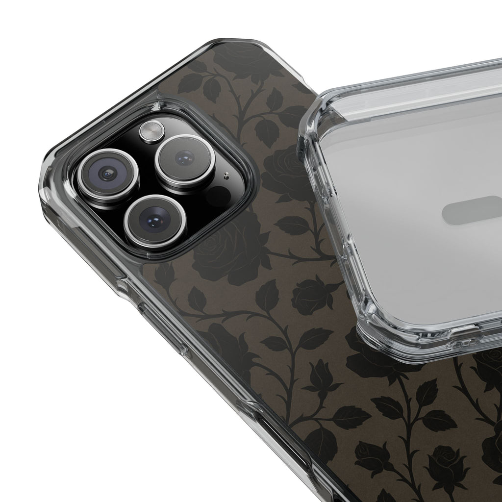 Floral Phone Case - Elegant Rose Design, Magnetic Clear Impact Case for iPhone, Stylish Phone Cover, Gifts for Her, Floral Lover