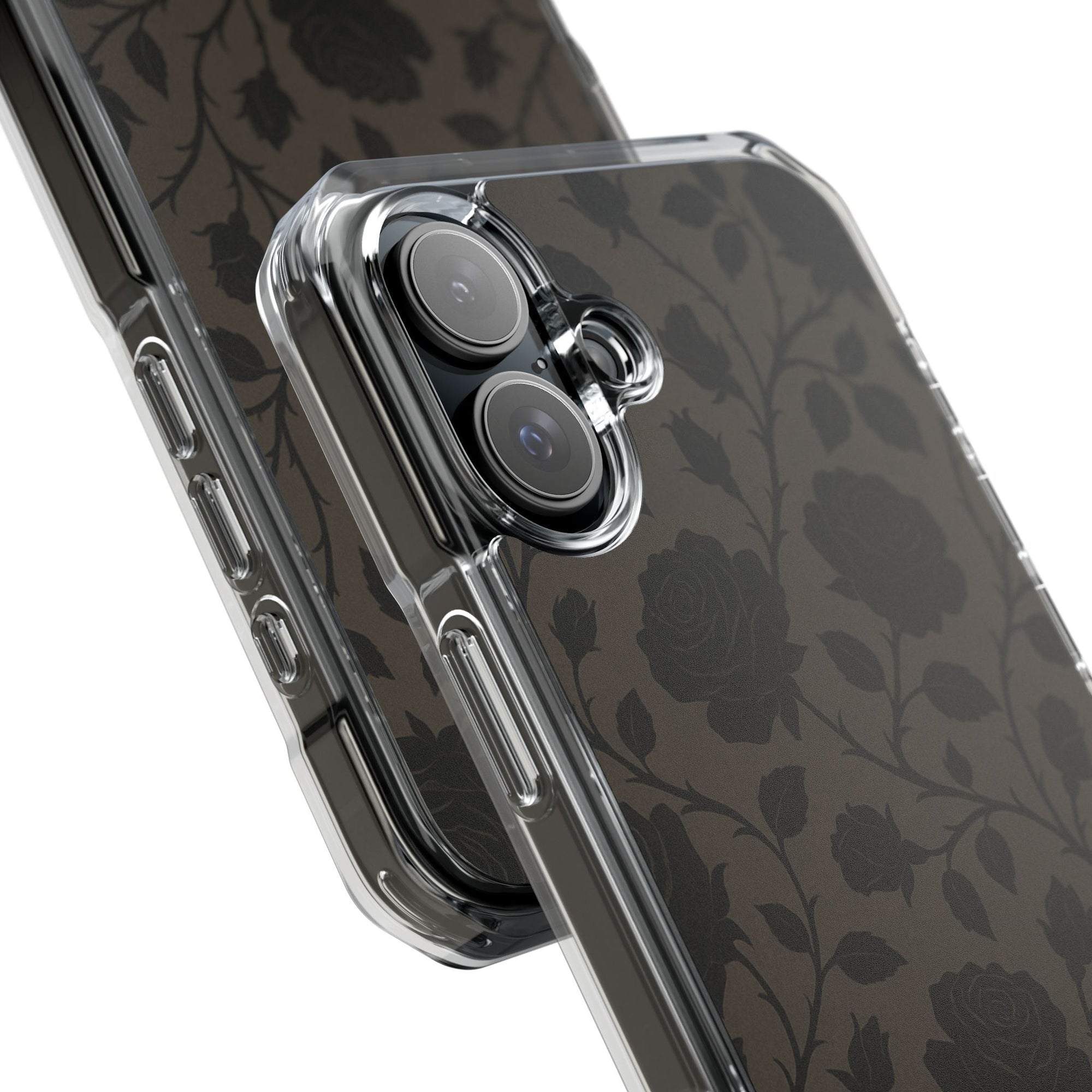 Floral Phone Case - Elegant Rose Design, Magnetic Clear Impact Case for iPhone, Stylish Phone Cover, Gifts for Her, Floral Lover