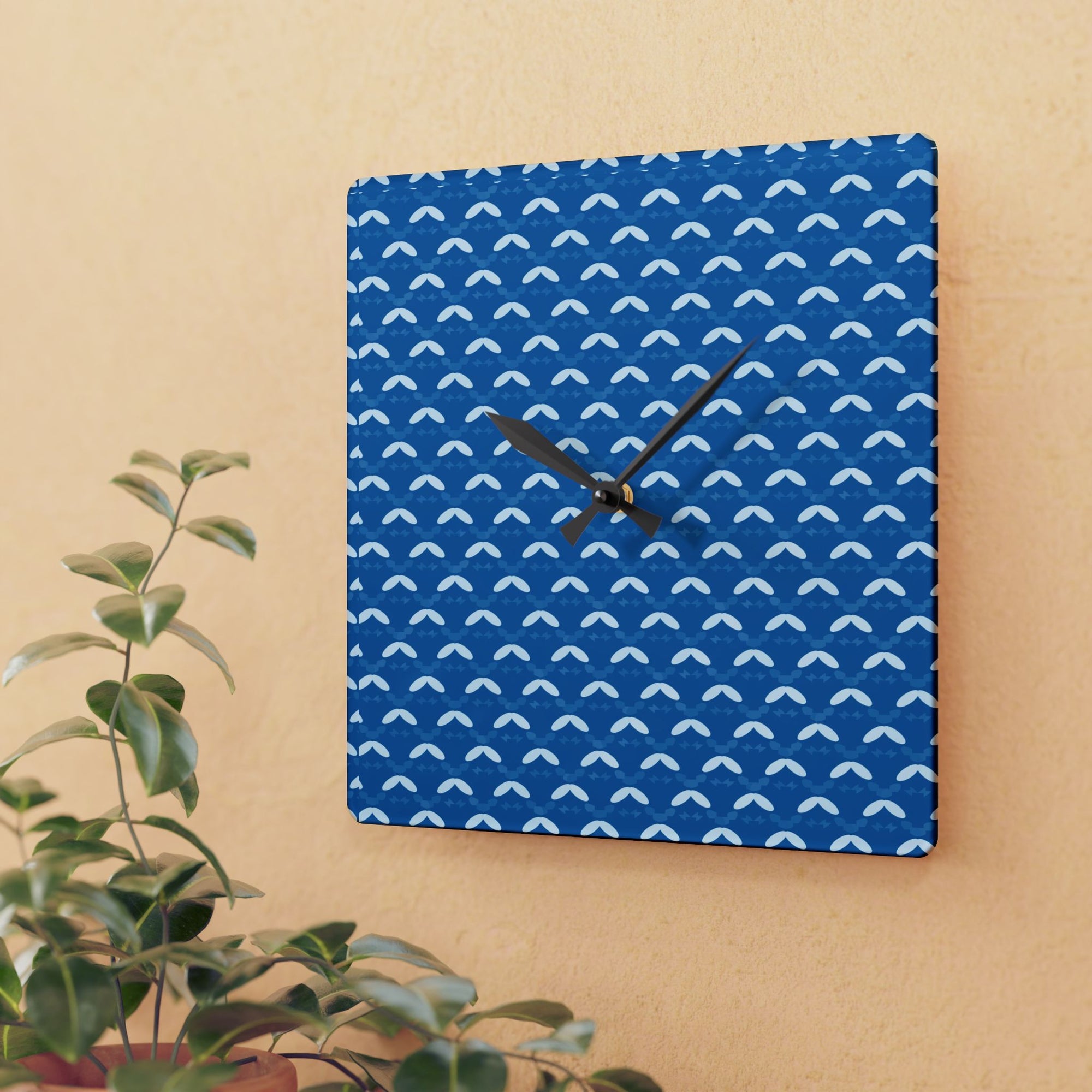 Ocean Waves Acrylic Wall Clock - Modern Coastal Home Decor
