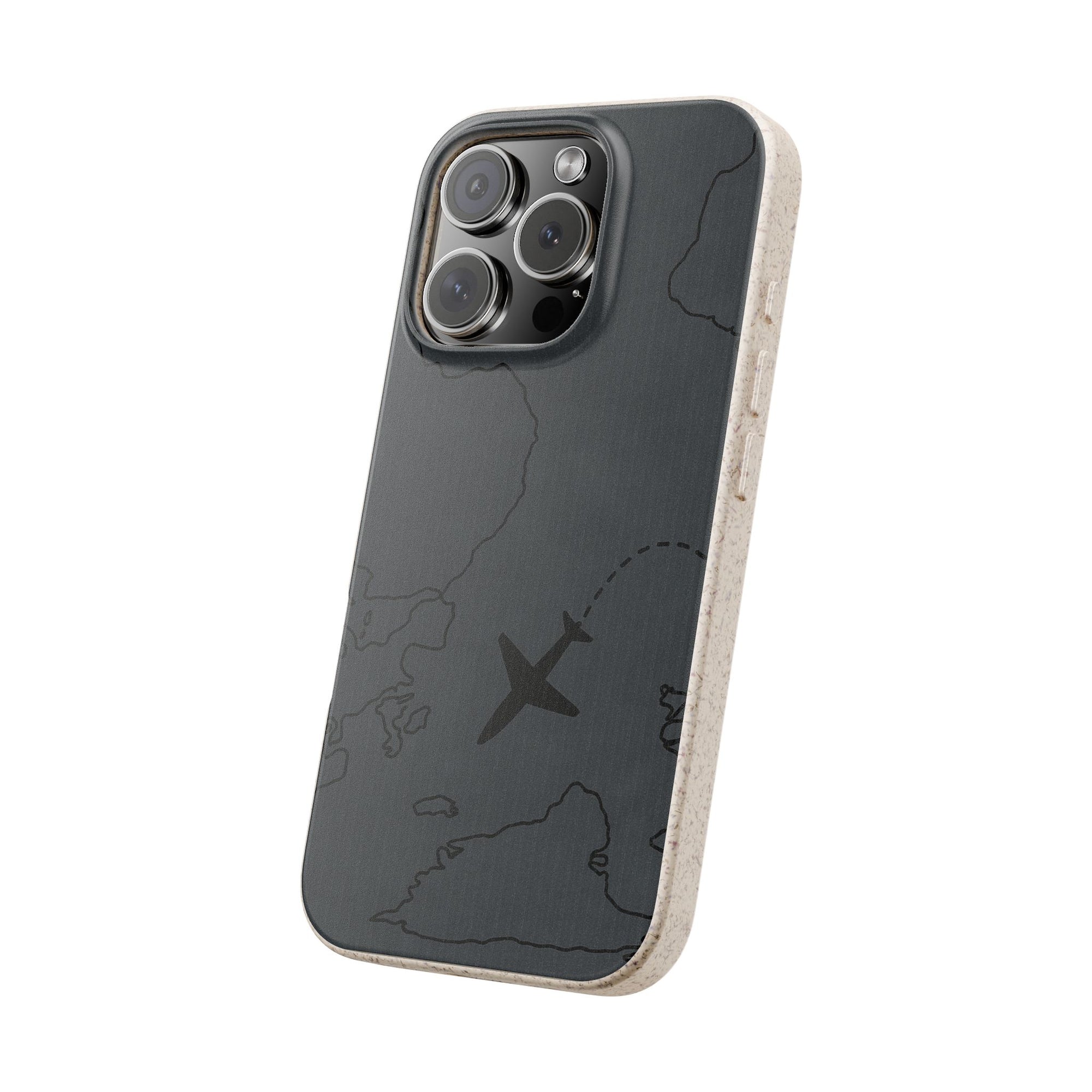 Airplane Map Biodegradable Phone Case, Eco-Friendly Phone Cover, Travel Gift, Sustainable Accessory, Nature Lover Gift
