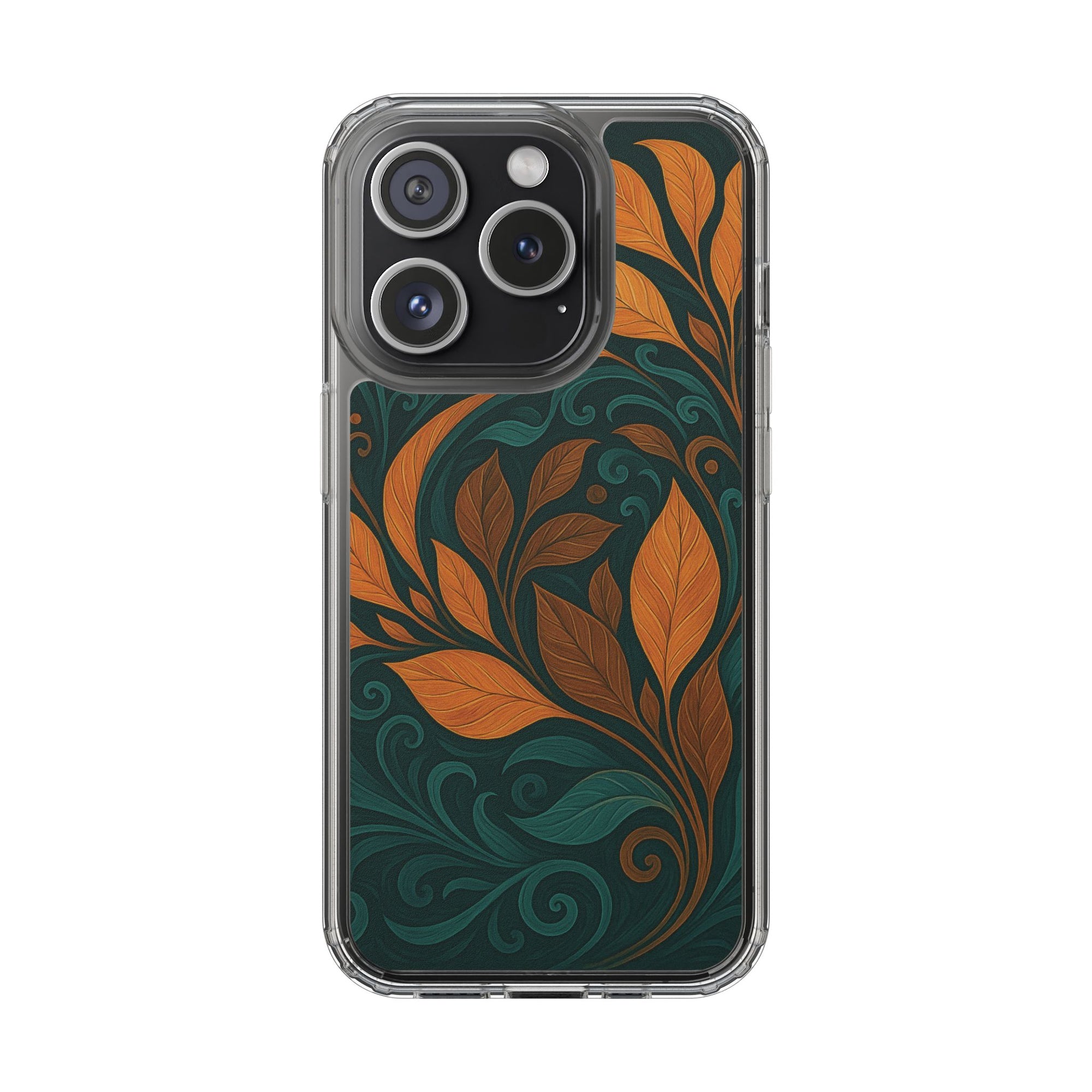Bohemian Floral Clear Phone Case - Nature Lover's Gift, Botanical Design Phone Cover, Fall Aesthetic, Eco-Friendly Case, Custom Phone