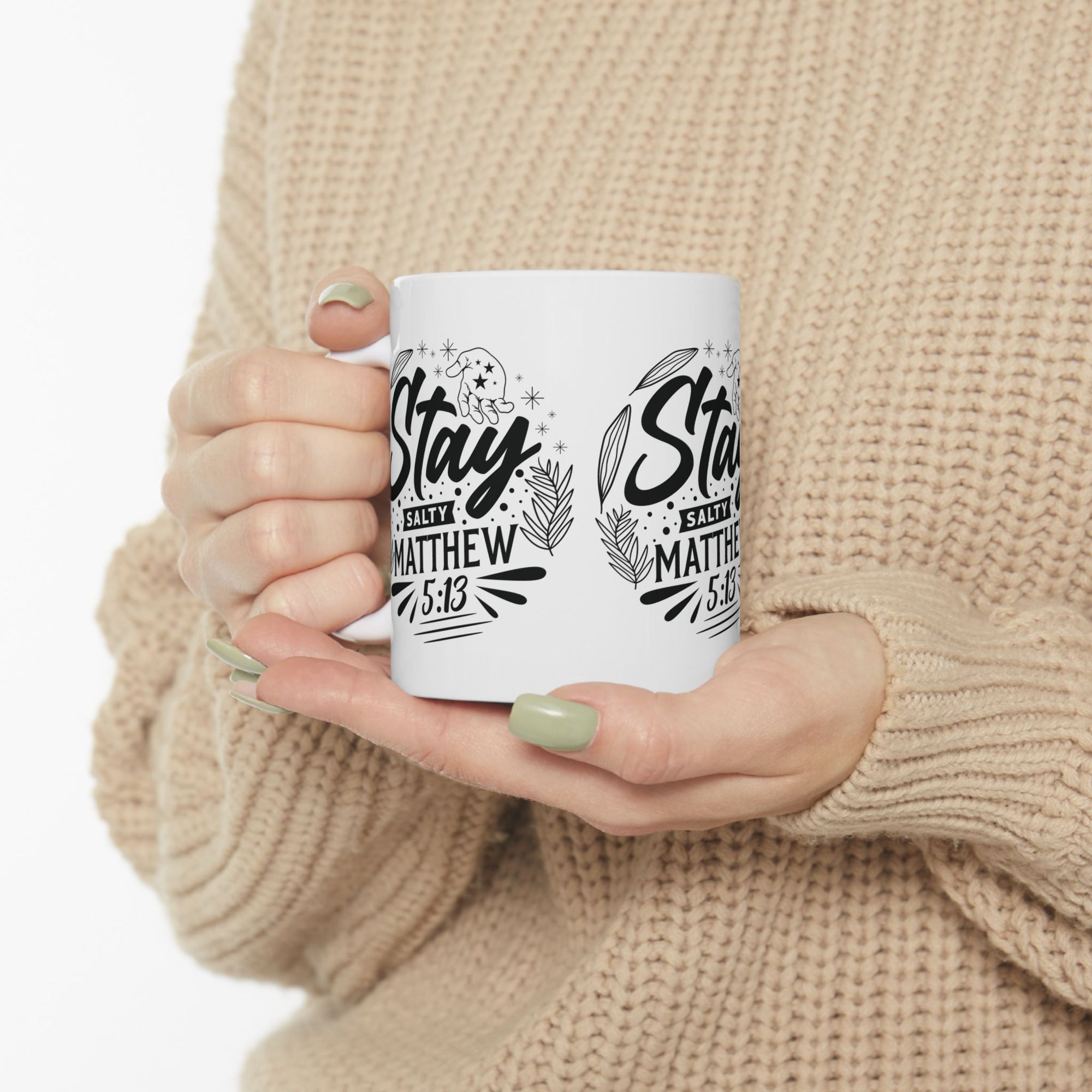 Inspirational Ceramic Mug - "Stay salty Matthew" - Perfect for Daily Motivation & Gift Giving