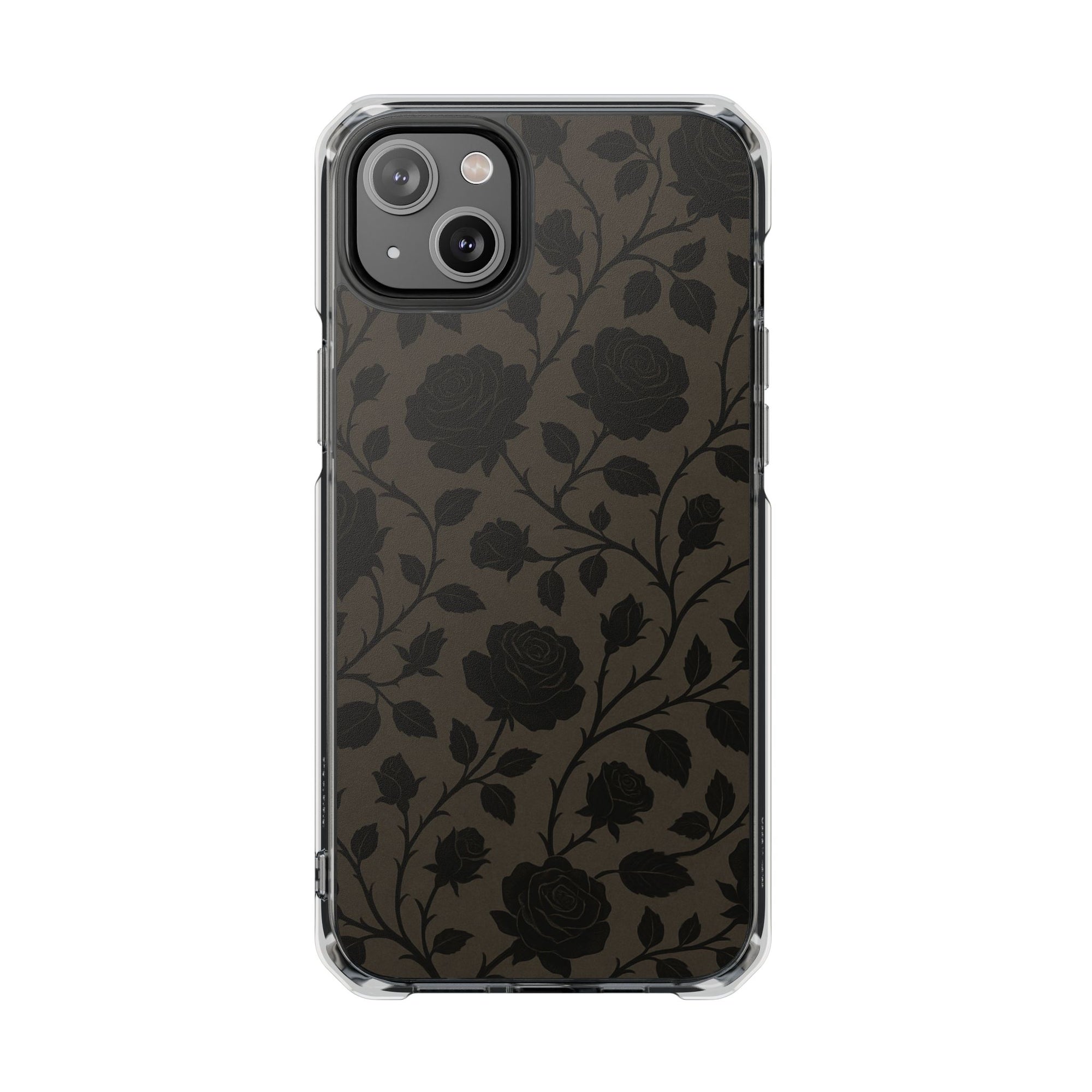Floral Phone Case - Elegant Rose Design, Magnetic Clear Impact Case for iPhone, Stylish Phone Cover, Gifts for Her, Floral Lover