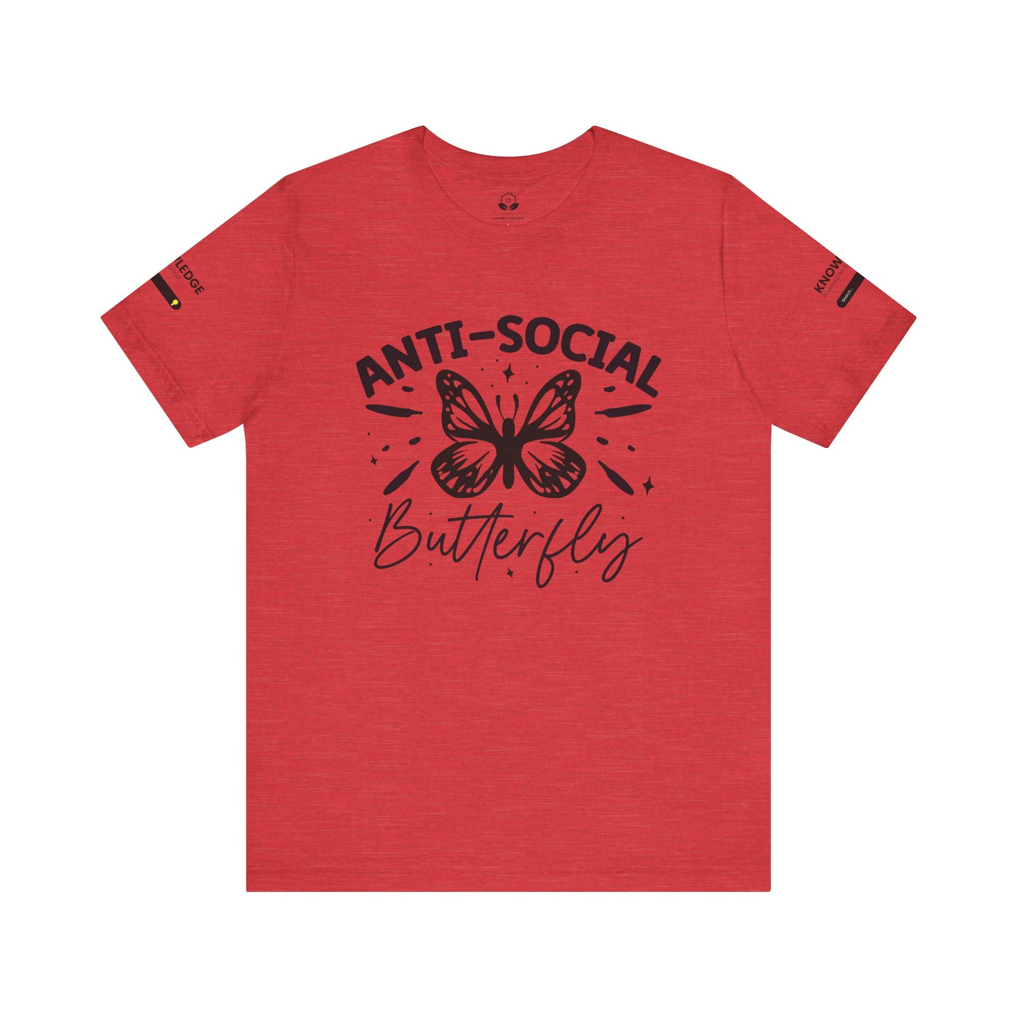 Unisex Jersey Tee with 'Anti-Social Butterfly' Quote - Perfect for Everyday Wear